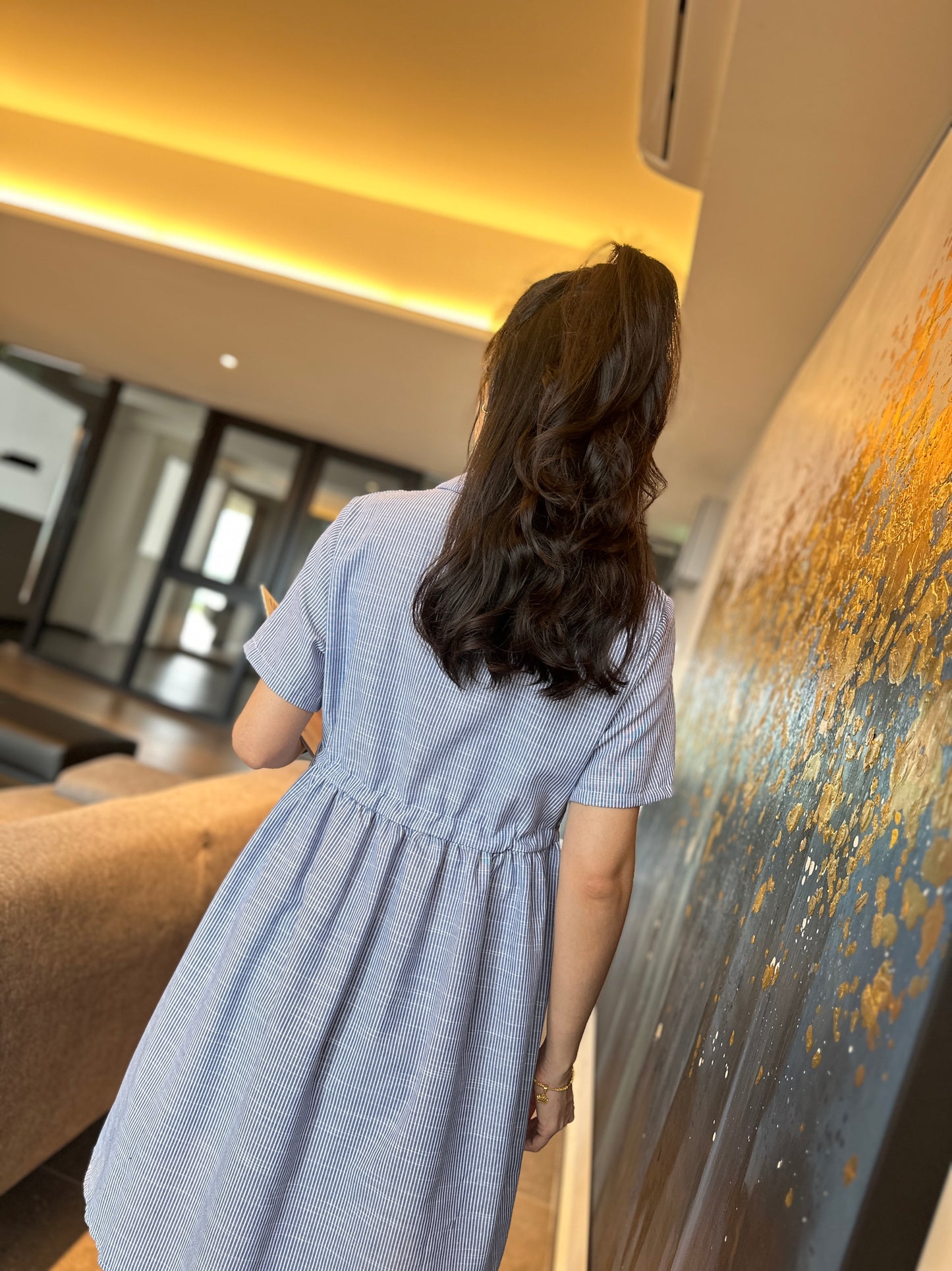 Weyzoe Kitten Blue Stripes Dress