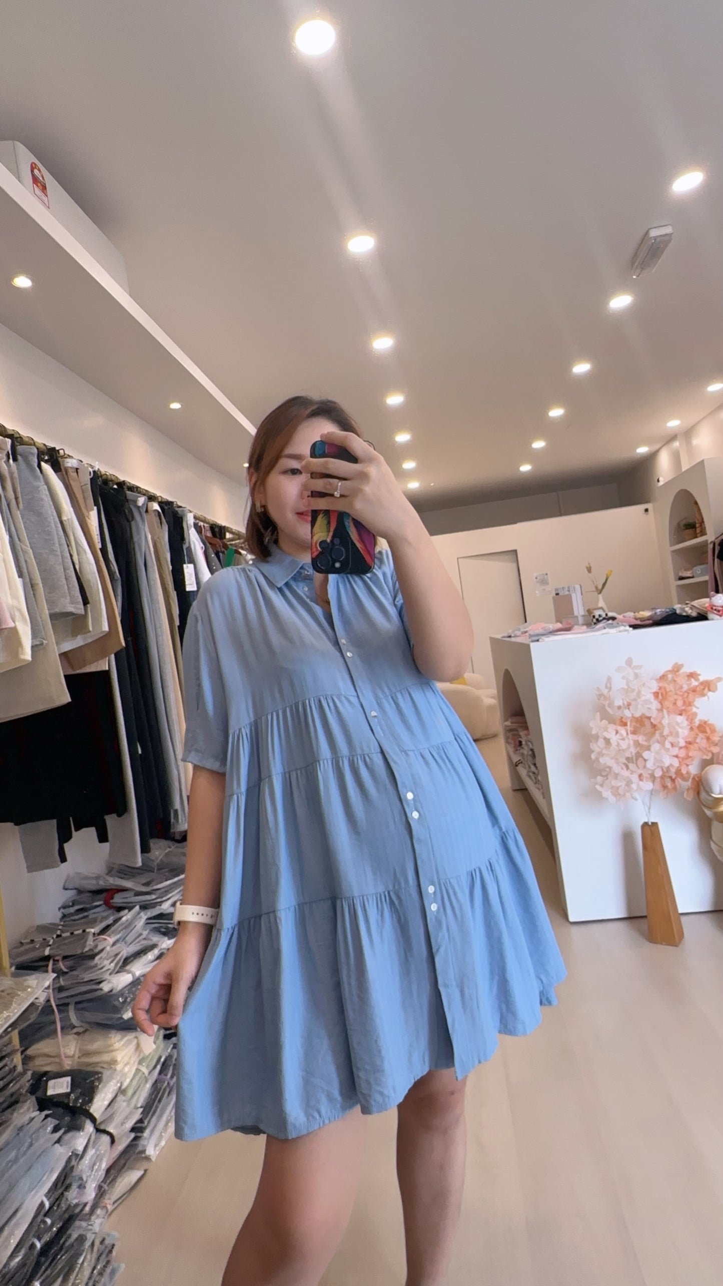 Lrene Button Knits Dress