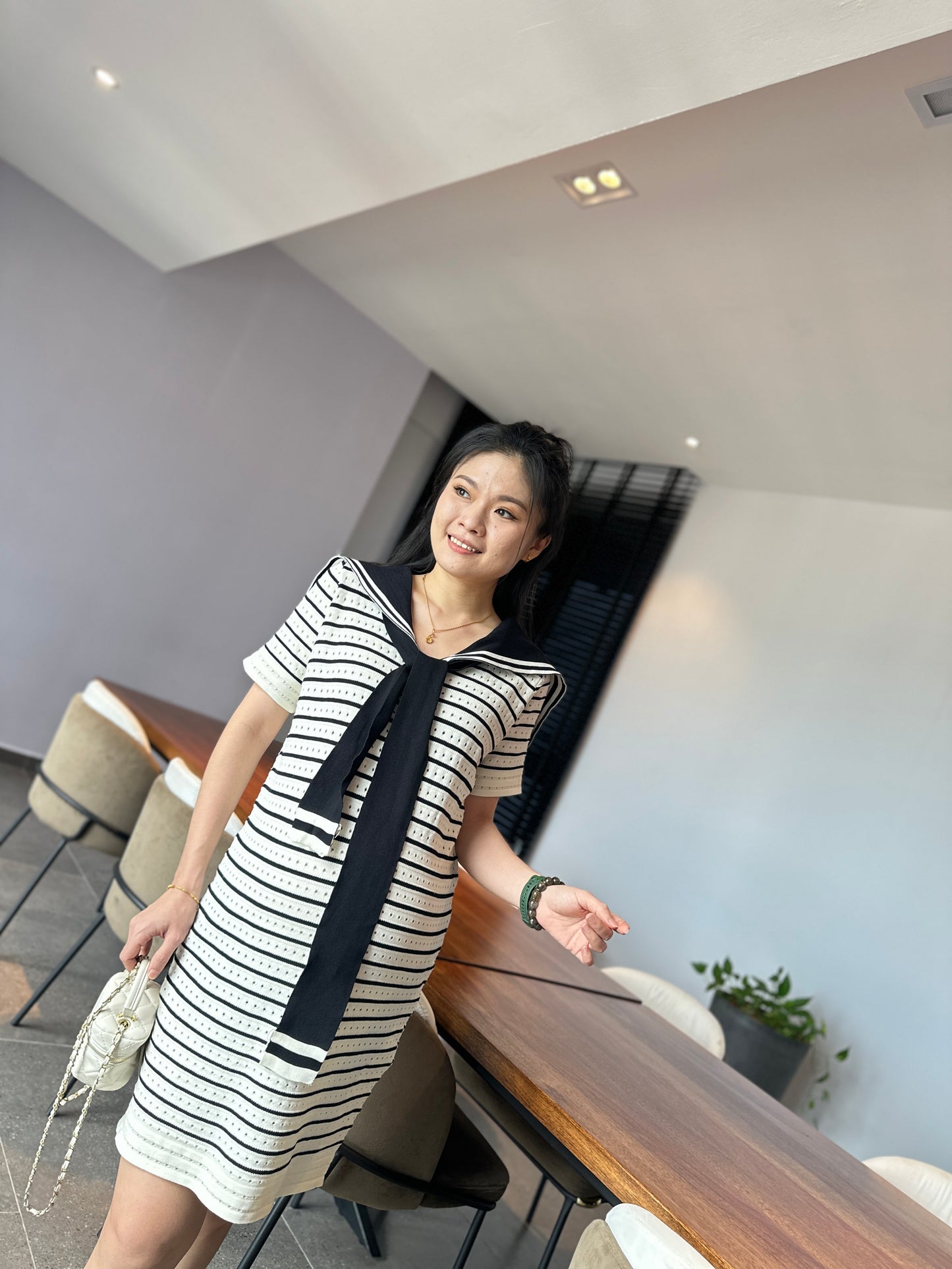 Carena Stripes Knitted Dress