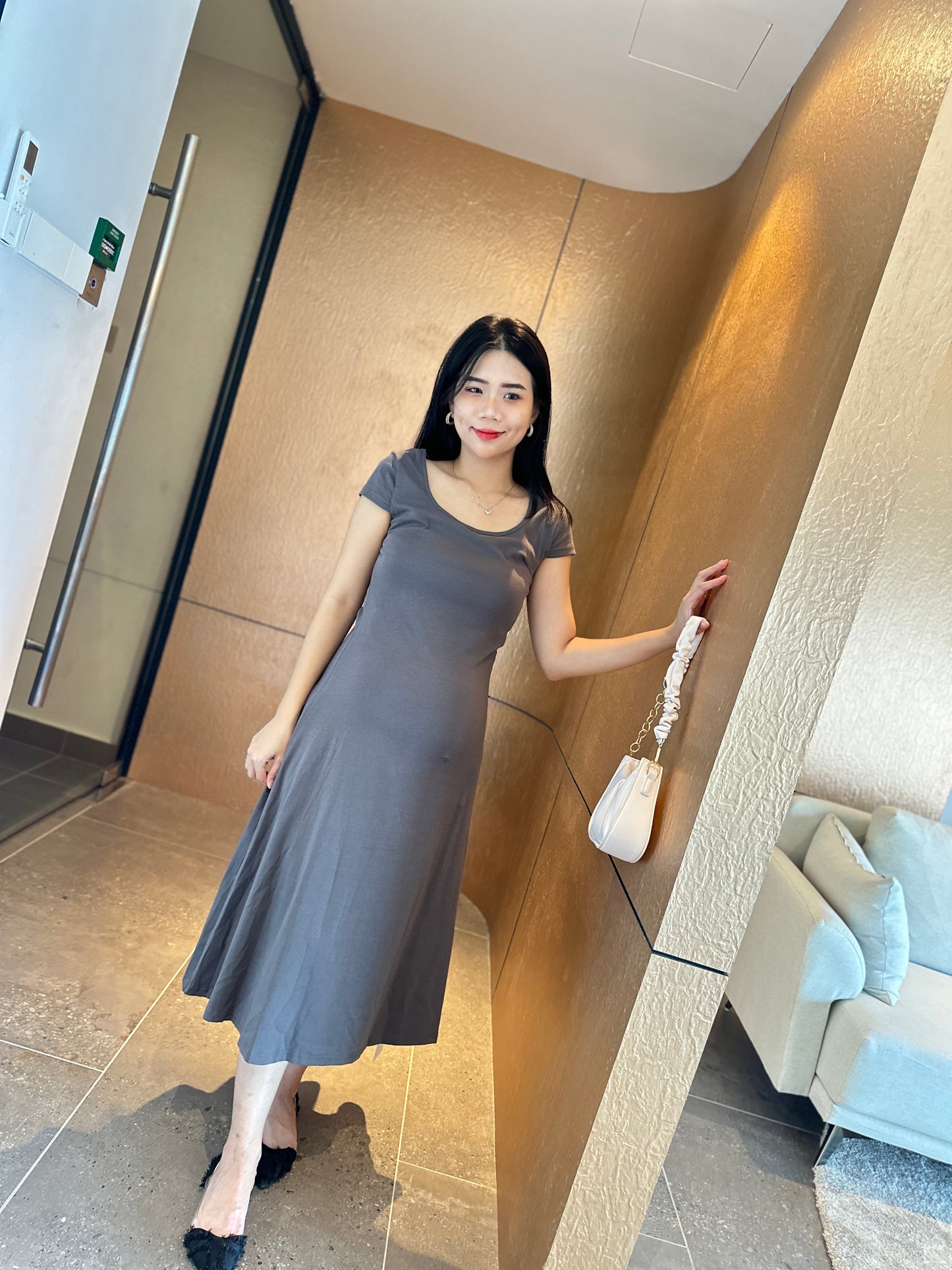 Brianna Cotton Fitted Flare Dress