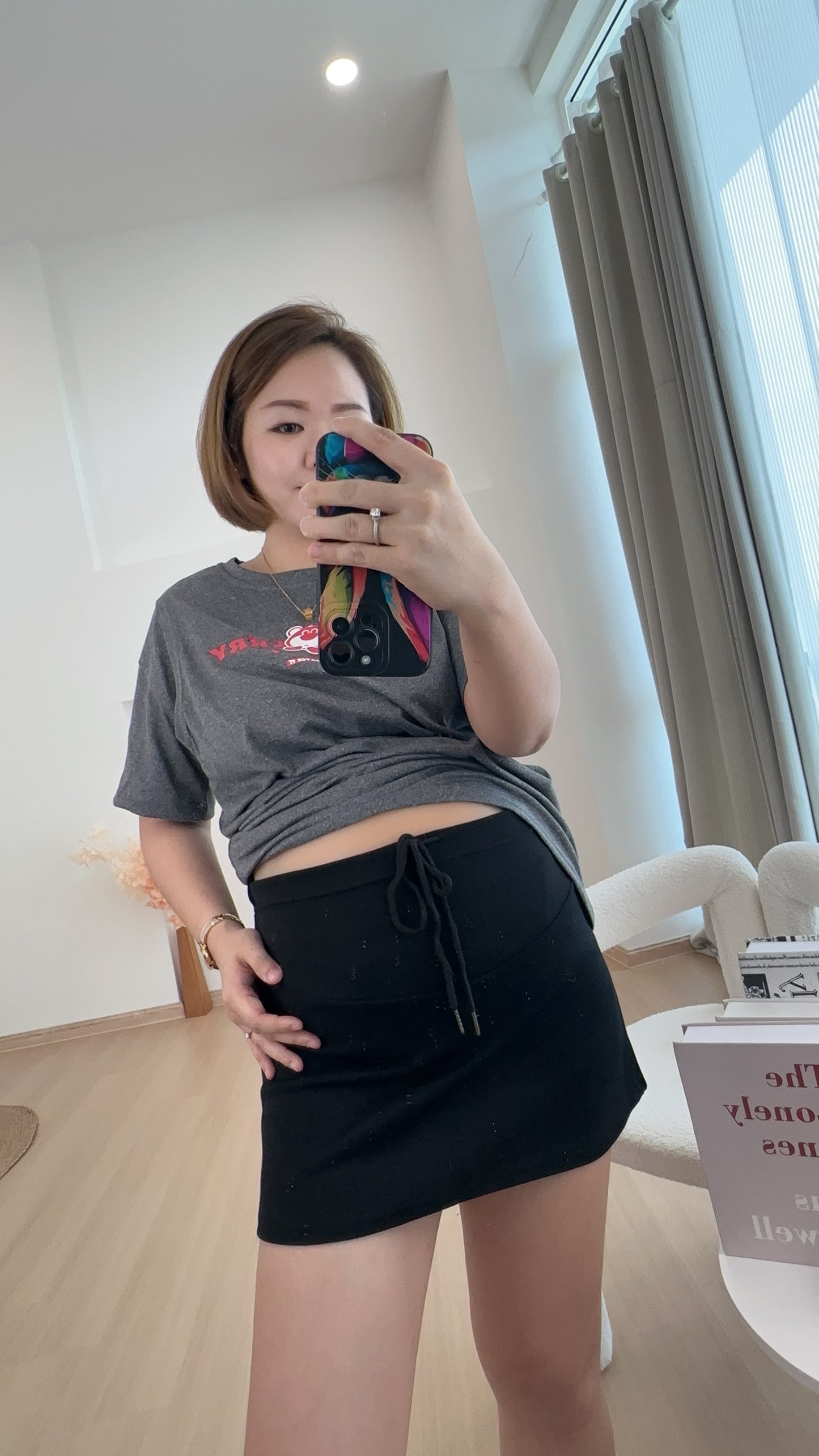 Shayne Cotton Casual Mini Skirt