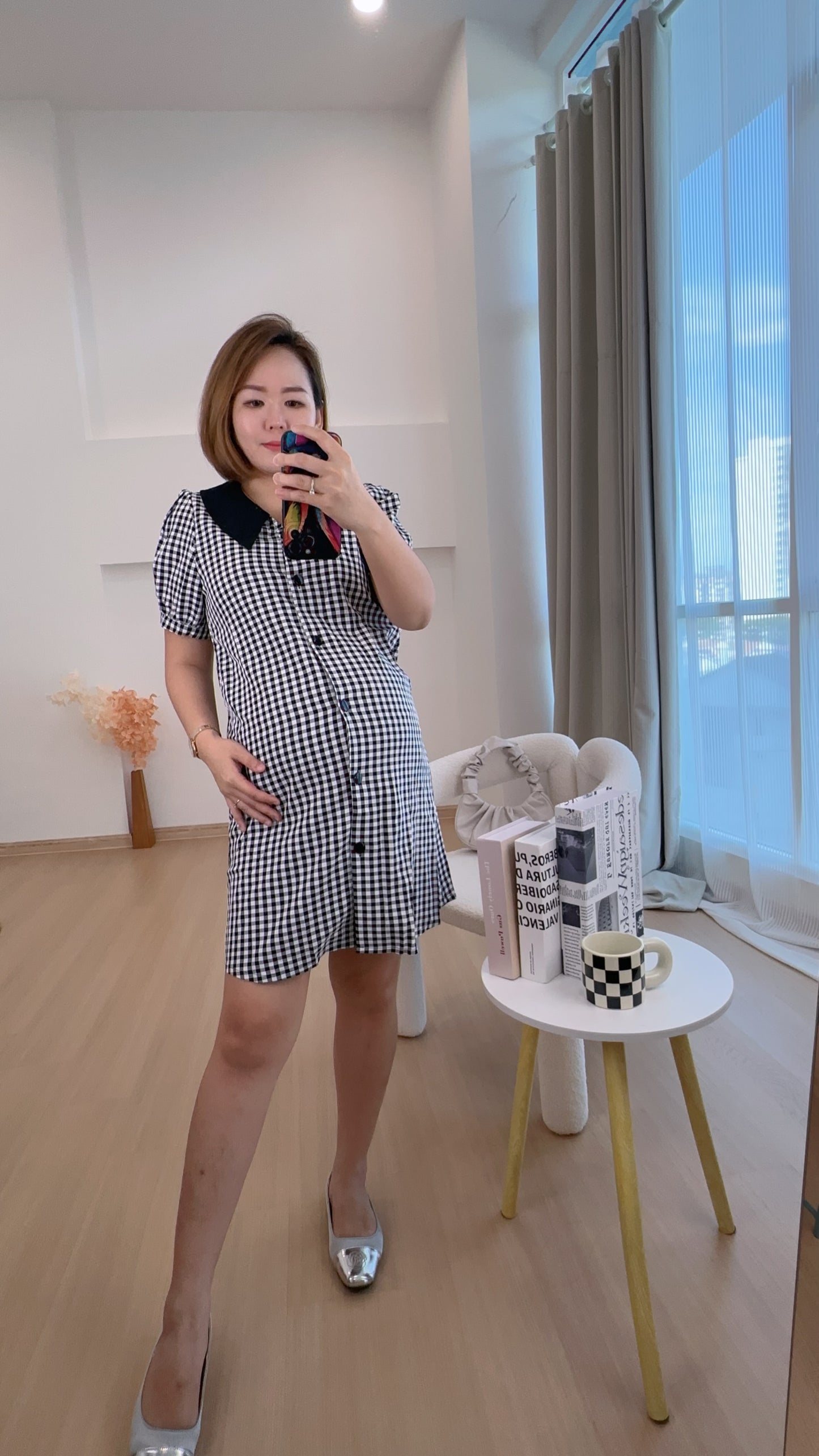 Lovell Grid Collared Dress
