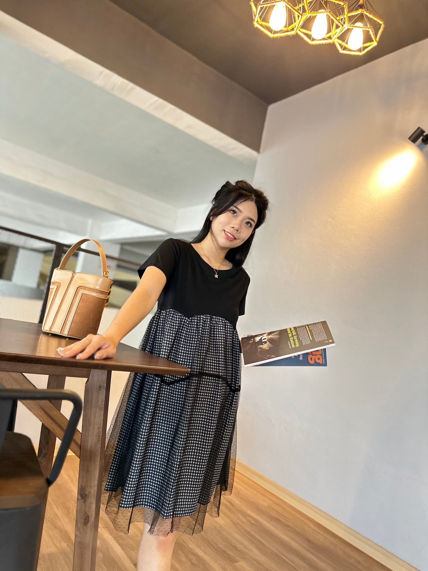Morinn Black Belly Flare Dress