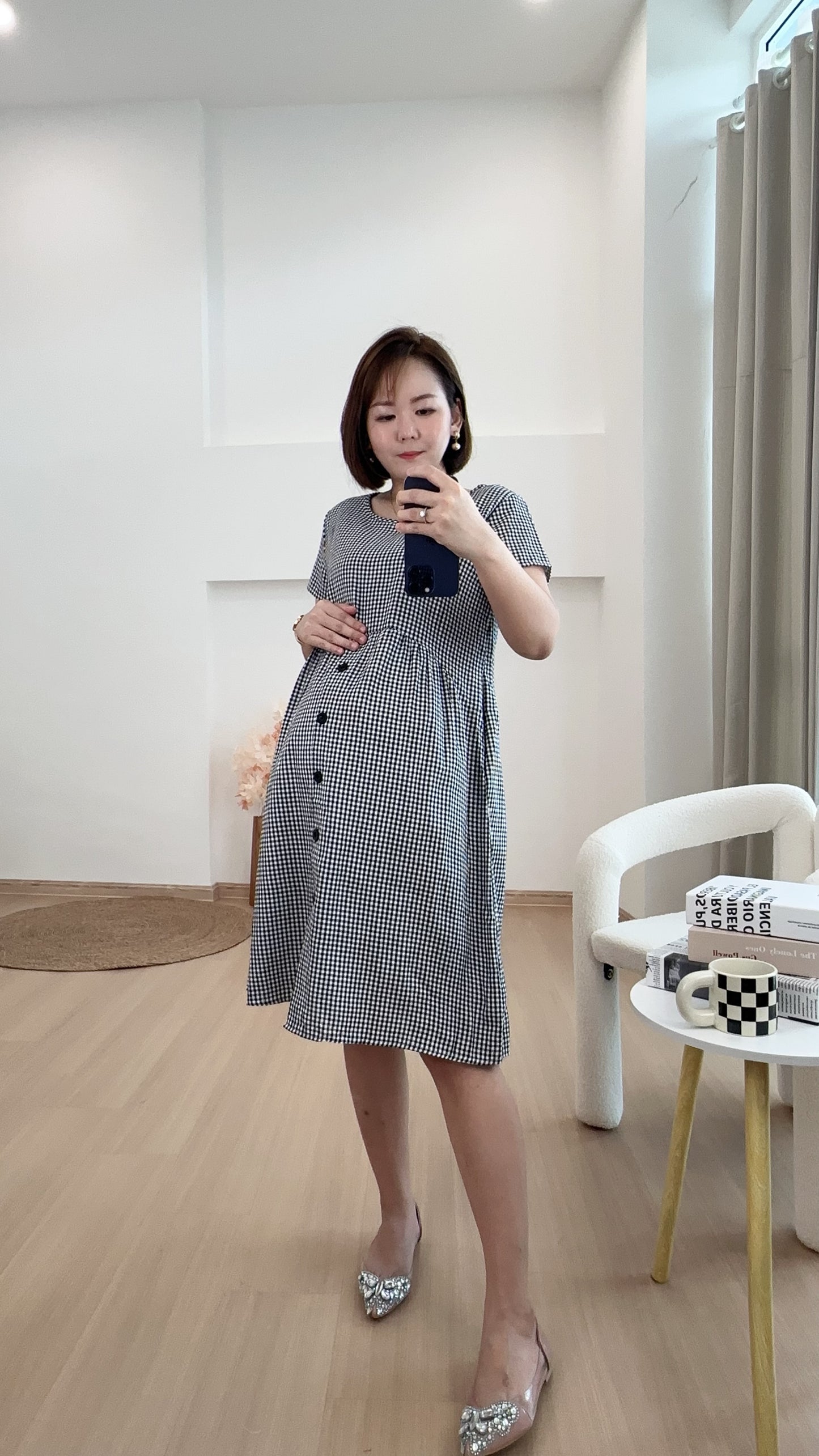 Xena Sleeved Grid Dress
