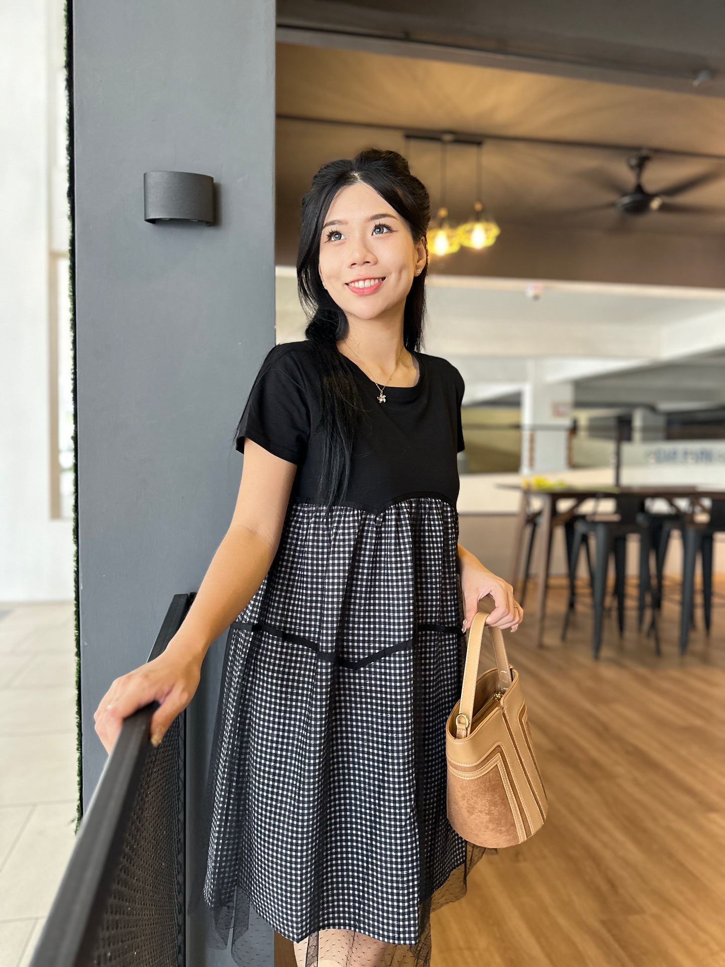 Morinn Black Belly Flare Dress