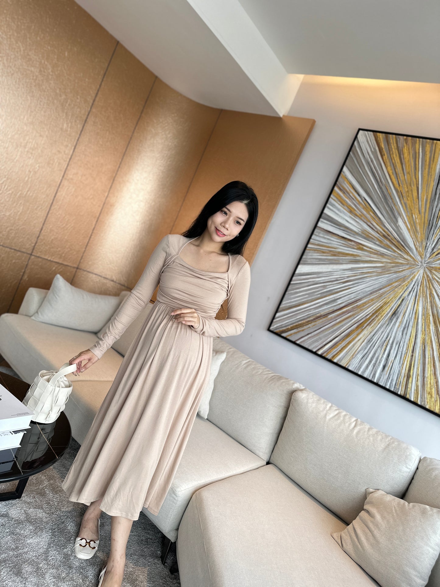 Yennis French Long Dress