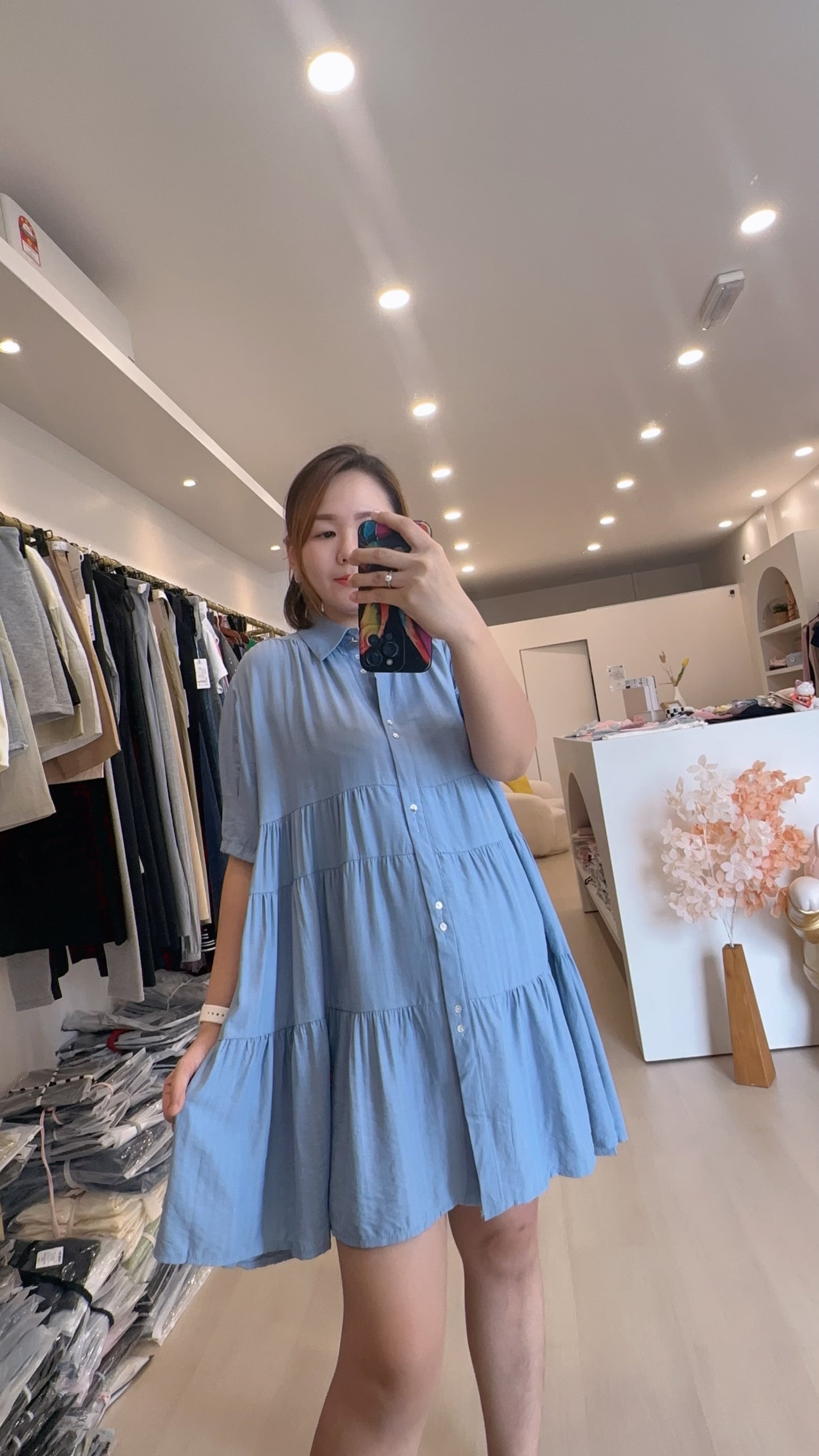 Lrene Button Knits Dress