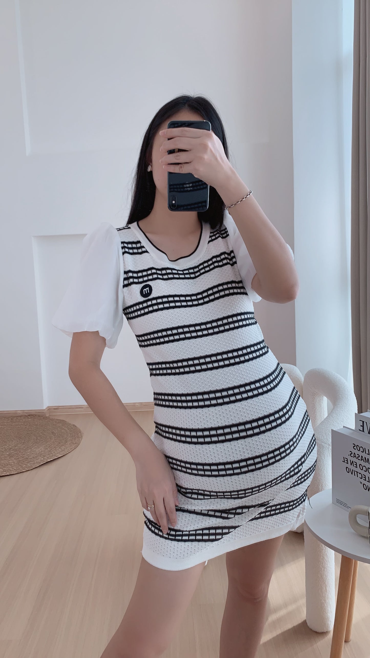 Terra Knits Puffy Sleeves Dress