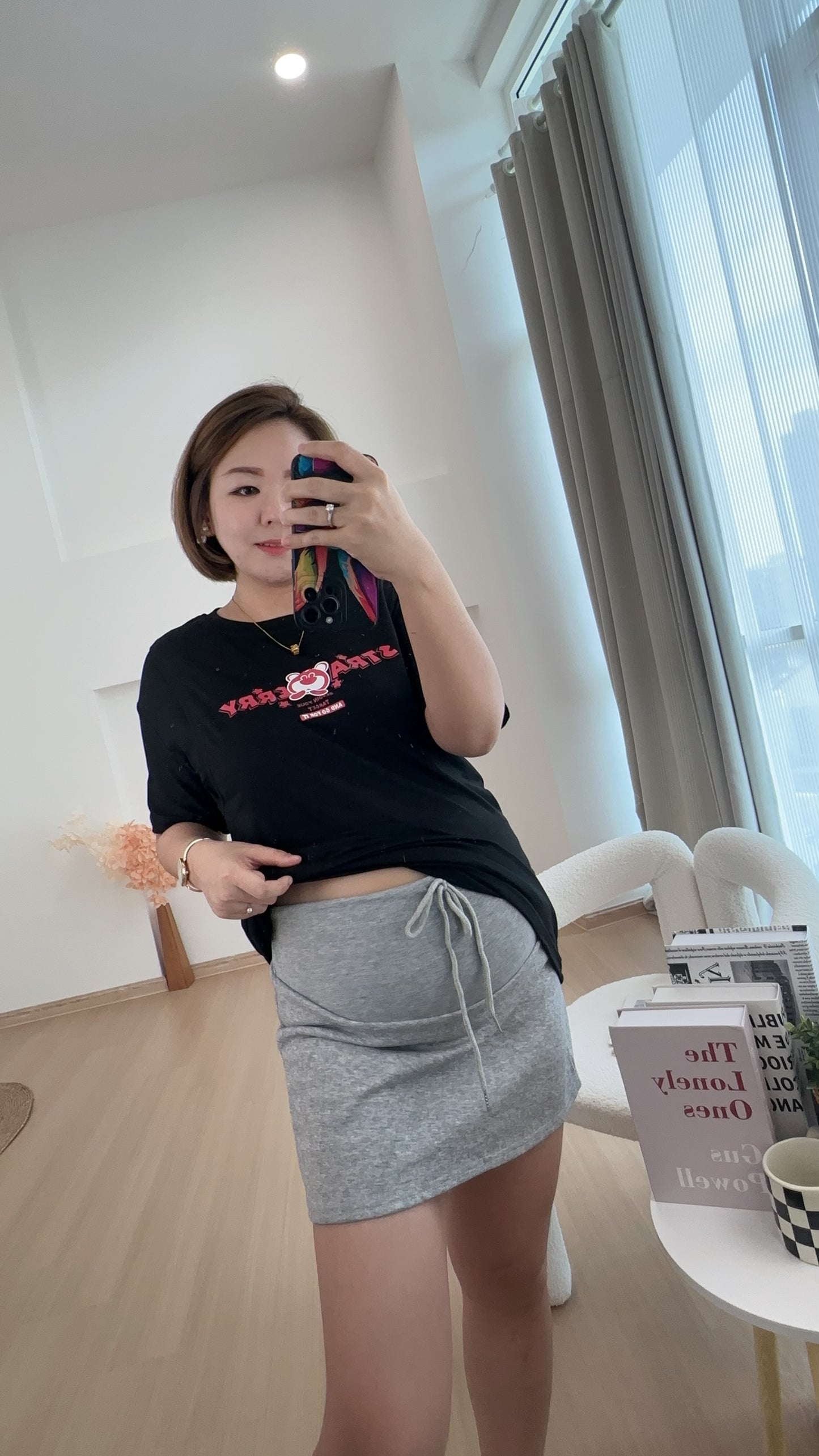 Shayne Cotton Casual Mini Skirt