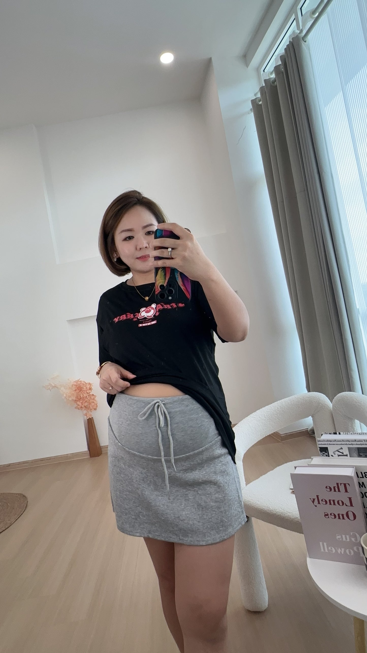 Shayne Cotton Casual Mini Skirt
