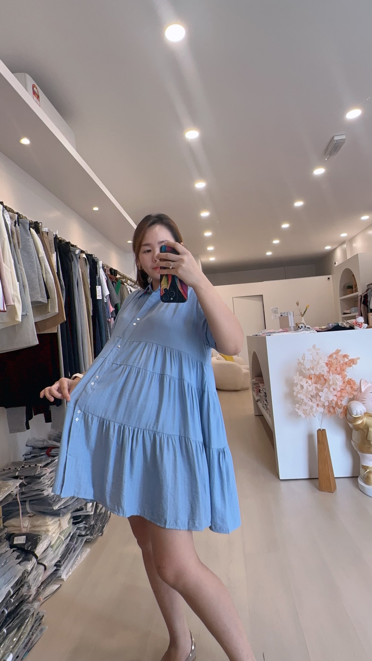 Lrene Button Knits Dress