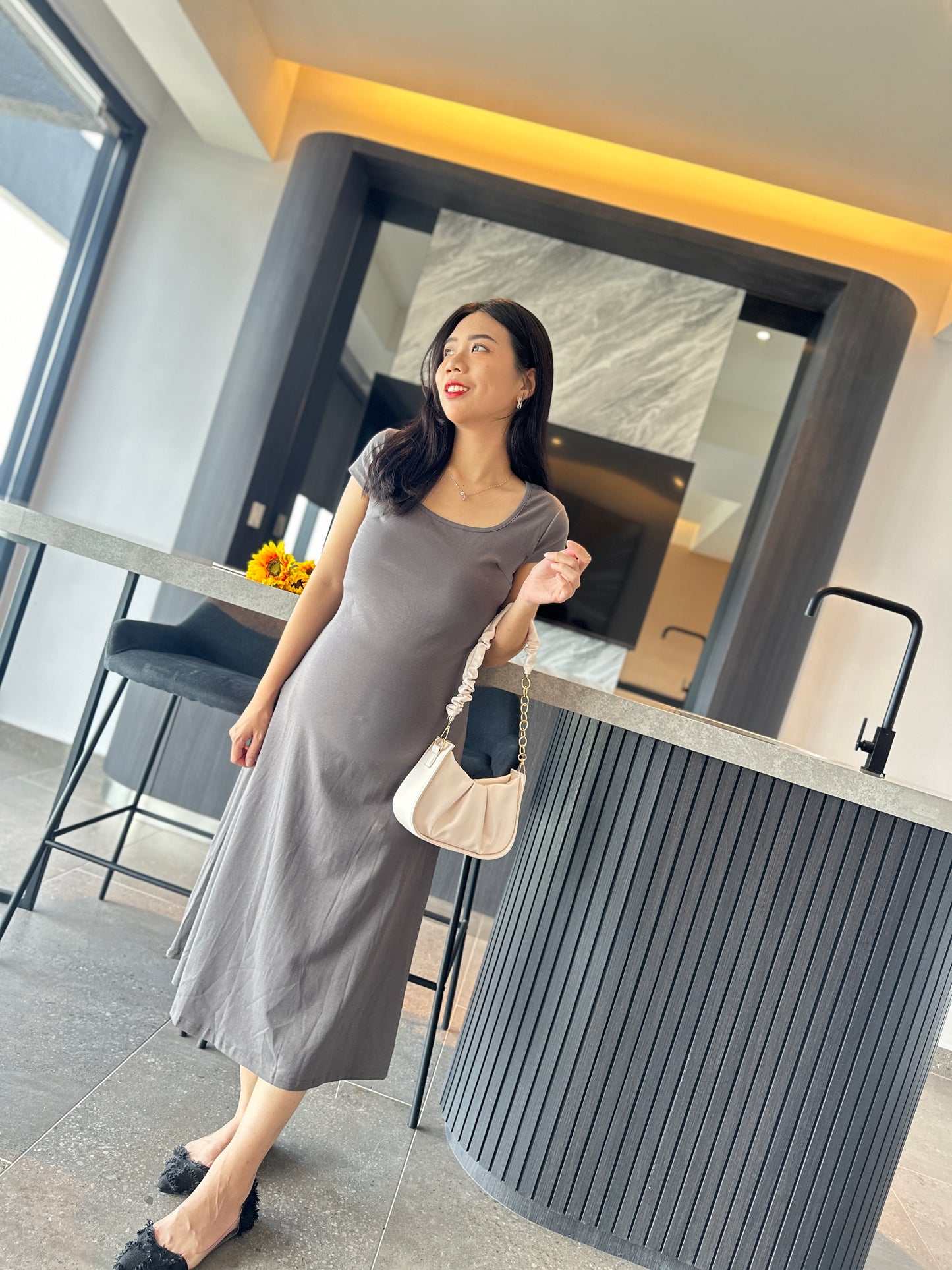 Brianna Cotton Fitted Flare Dress