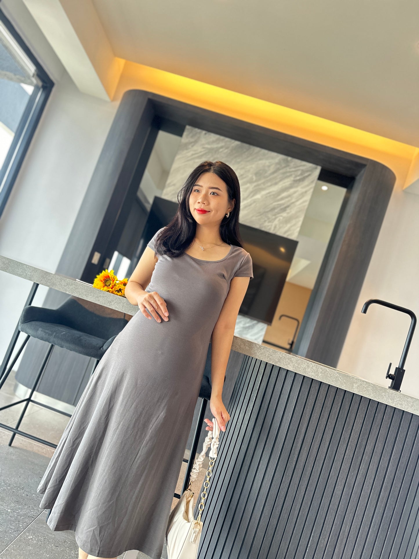 Brianna Cotton Fitted Flare Dress