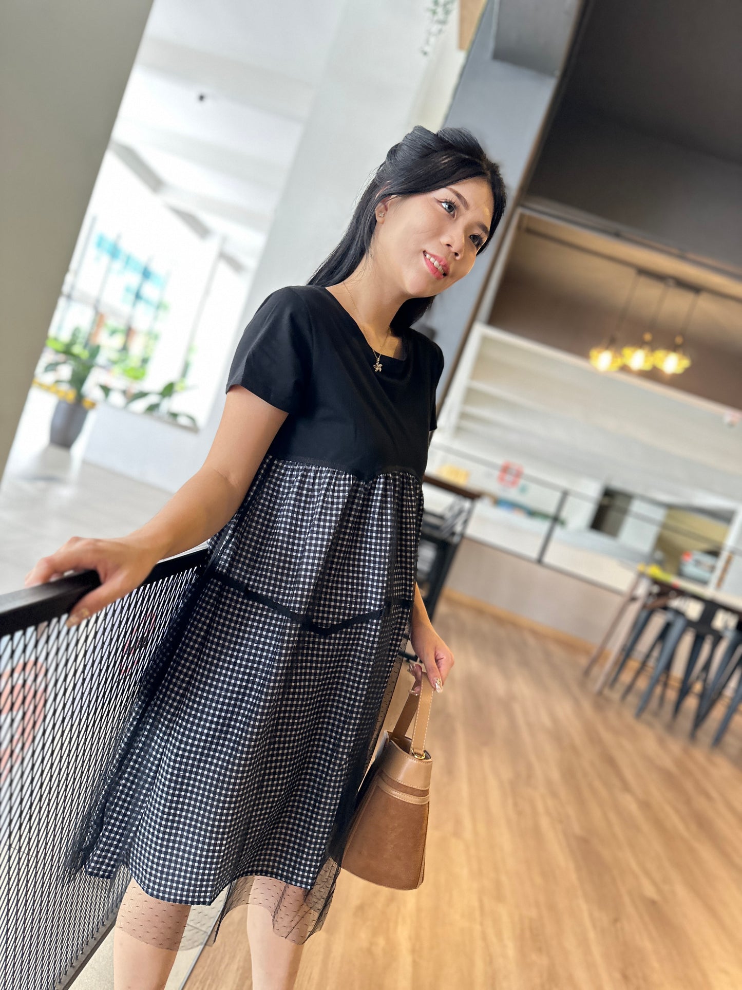Morinn Black Belly Flare Dress