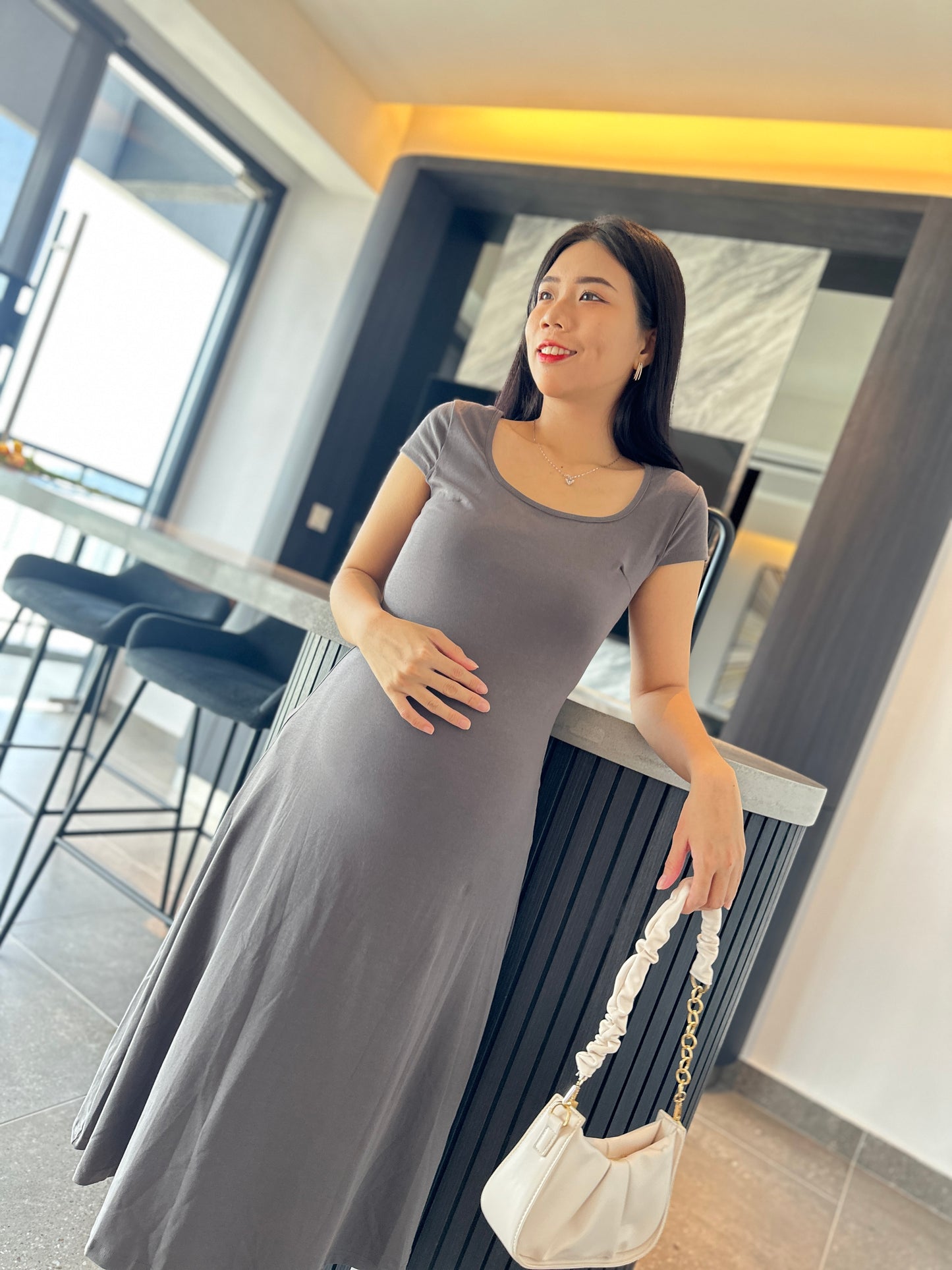 Brianna Cotton Fitted Flare Dress