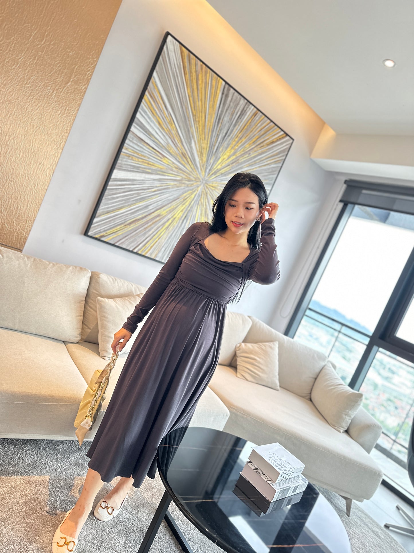 Yennis French Long Dress