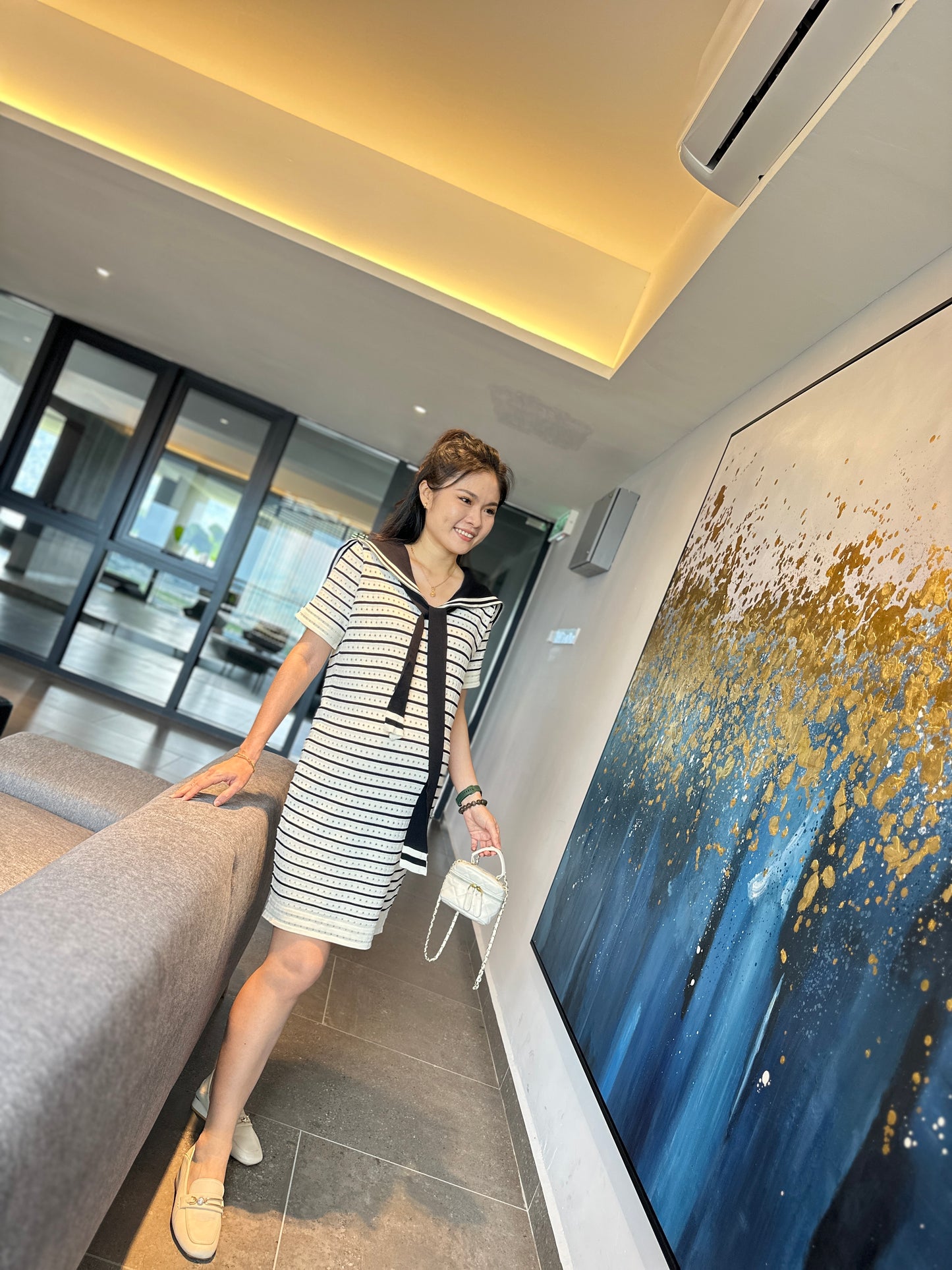 Carena Stripes Knitted Dress