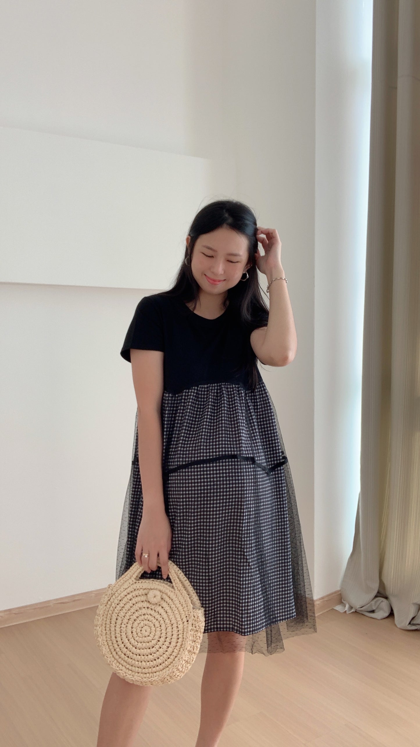 Morinn Black Belly Flare Dress