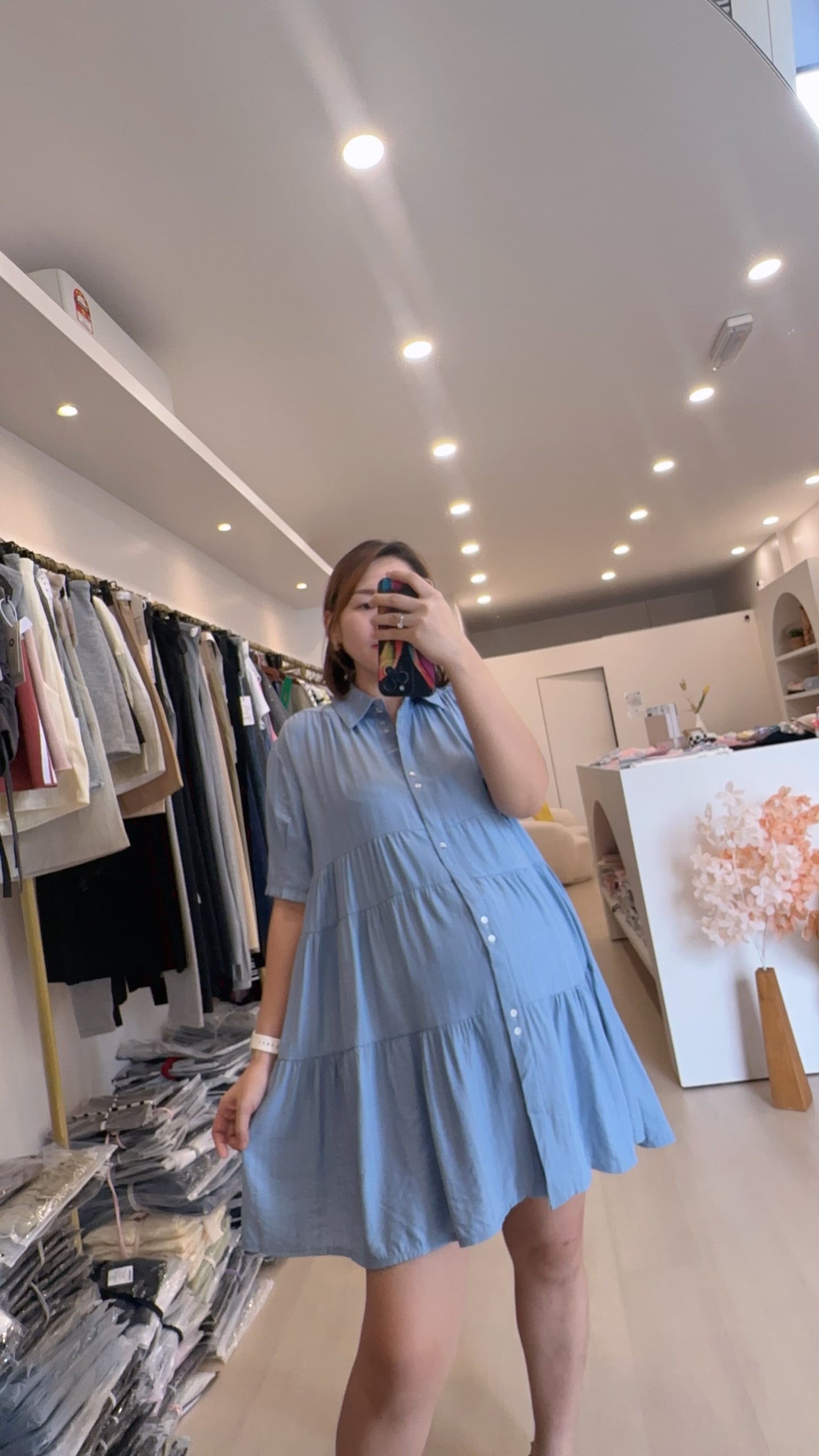 Lrene Button Knits Dress