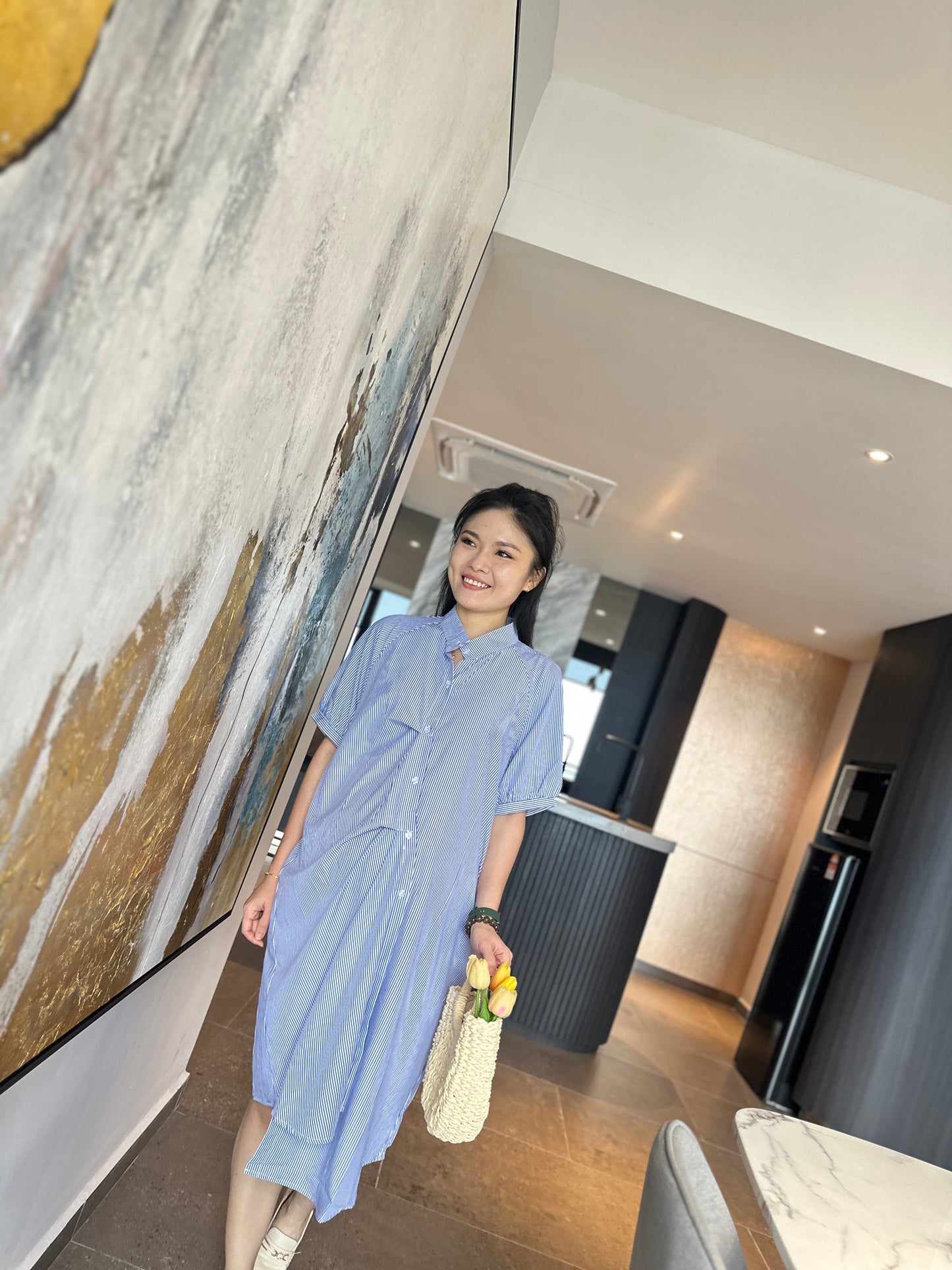 Viiah Button Down Midi Dress