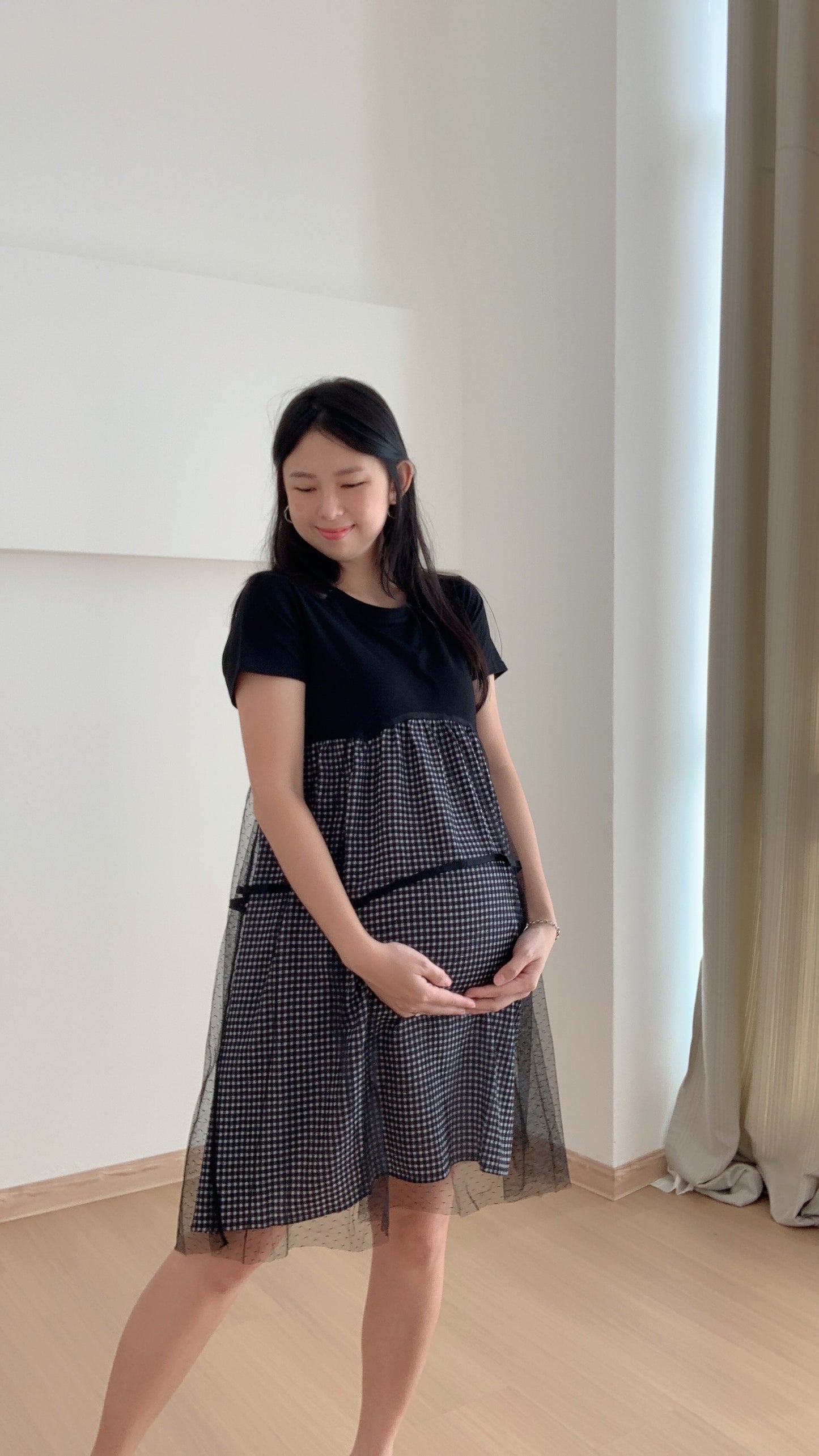 Morinn Black Belly Flare Dress