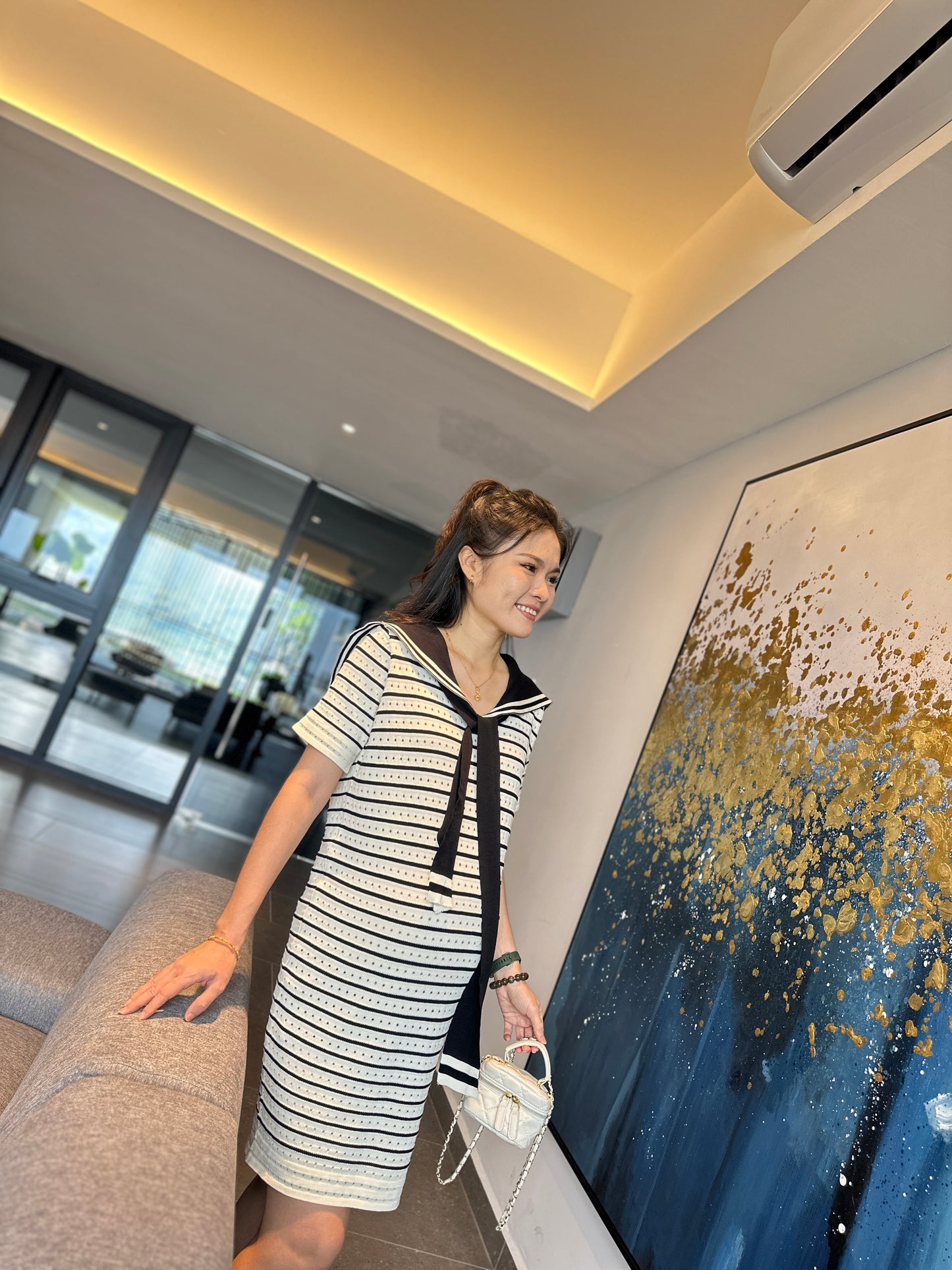 Carena Stripes Knitted Dress