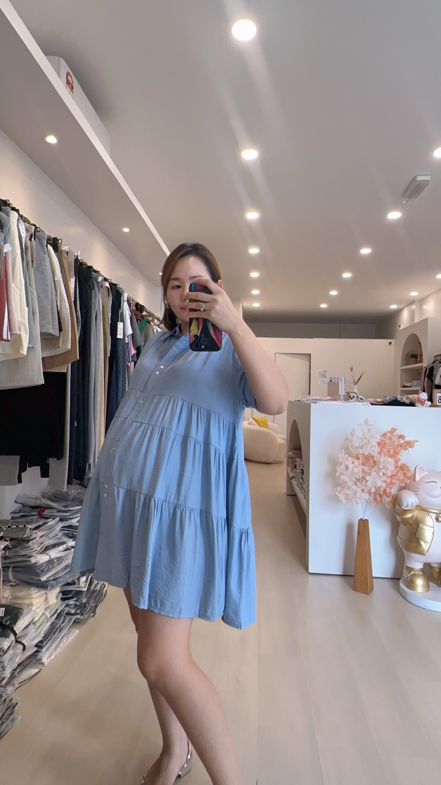 Lrene Button Knits Dress