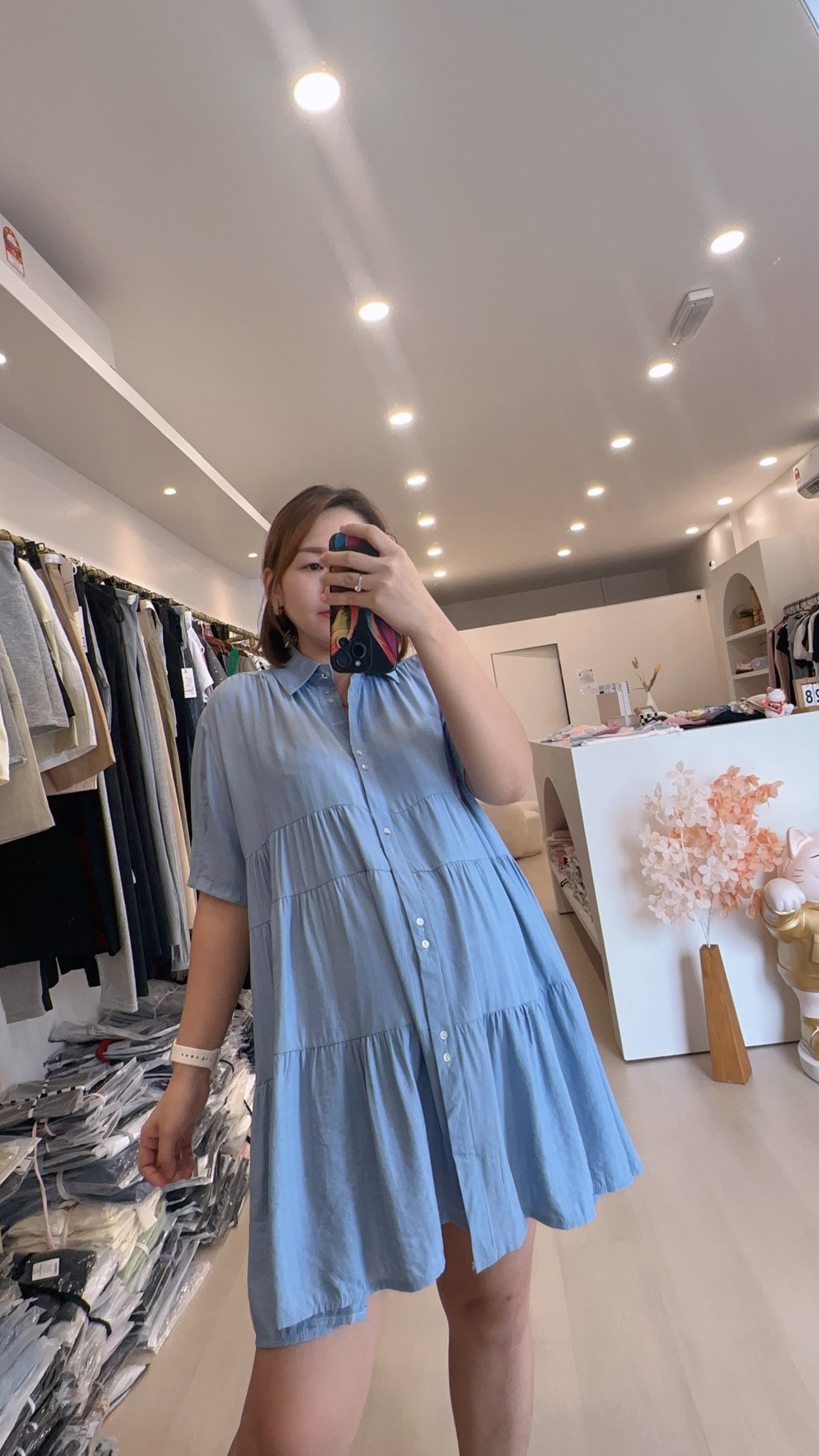 Lrene Button Knits Dress