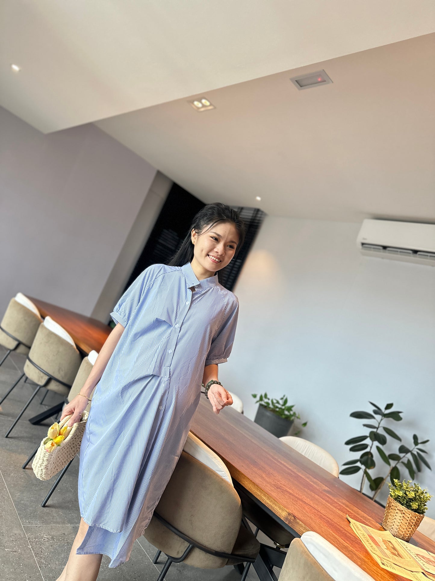 Viiah Button Down Midi Dress