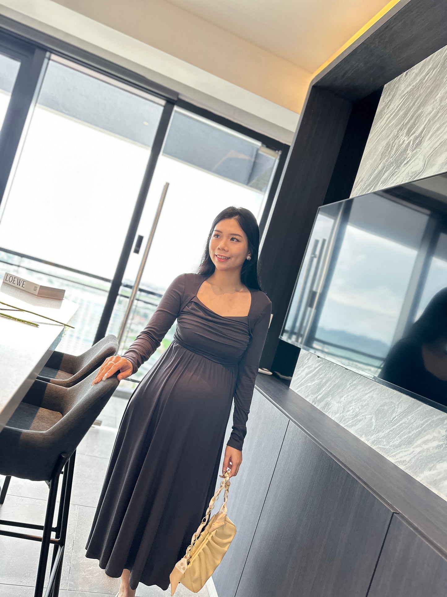 Yennis French Long Dress