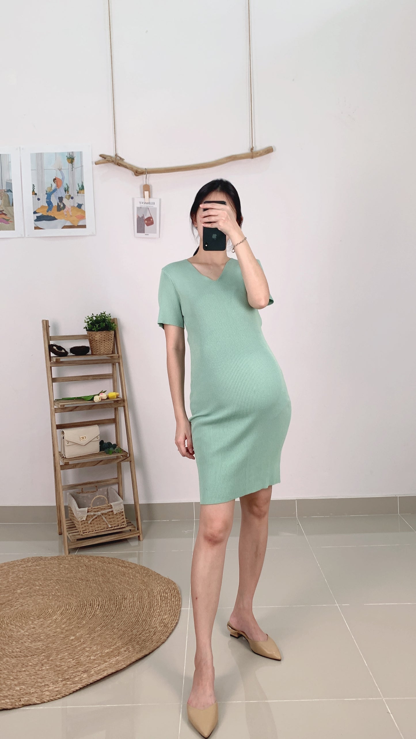 Elya V-Neck Knitted Dress