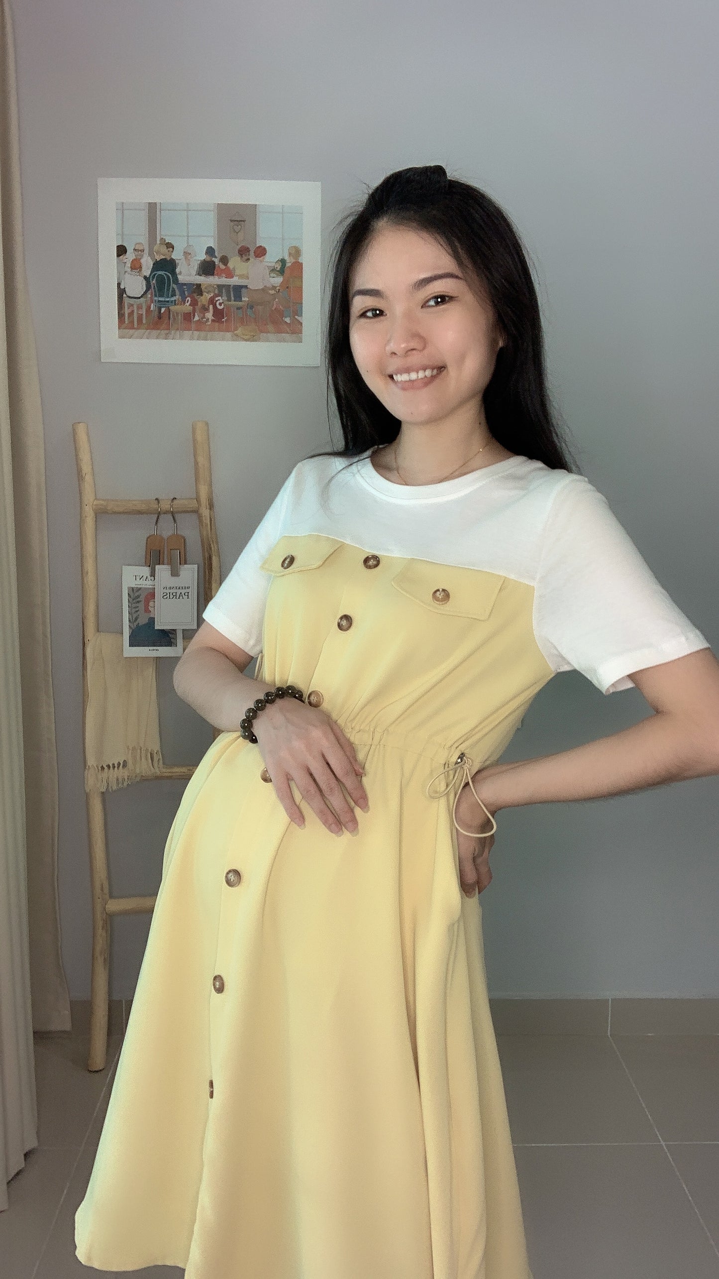 Lelia Waist Tie Round Neck Dress