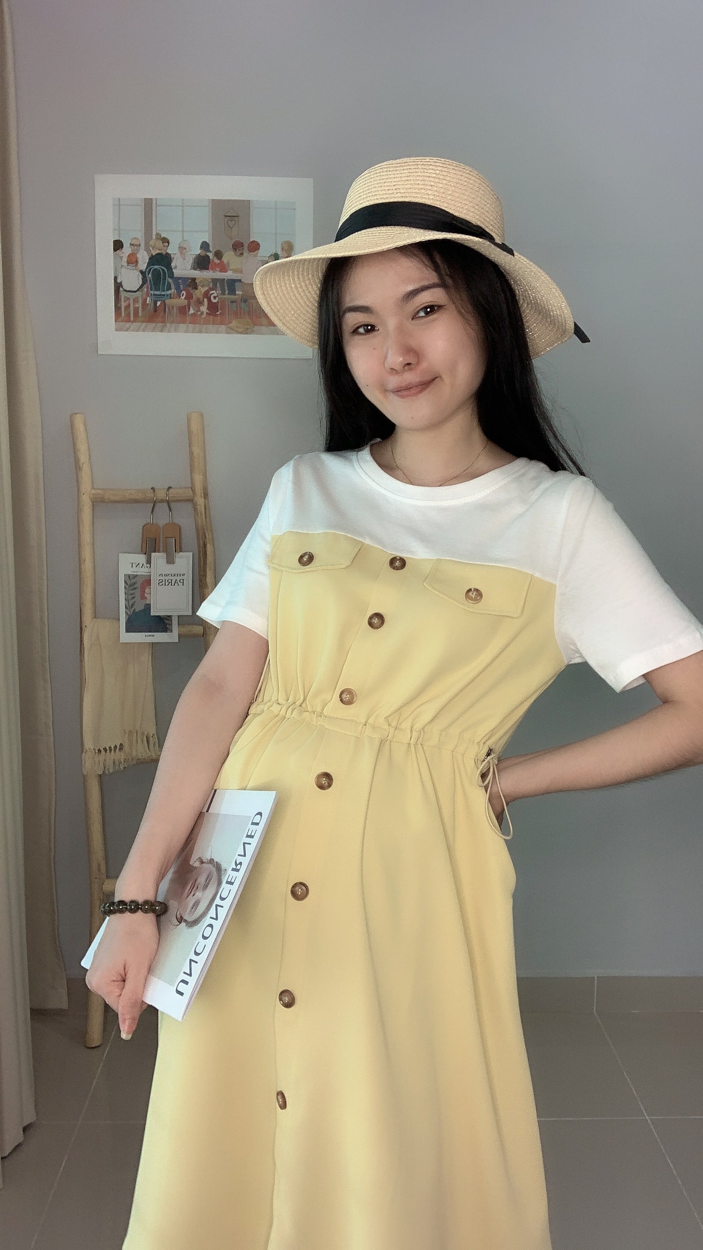 Lelia Waist Tie Round Neck Dress
