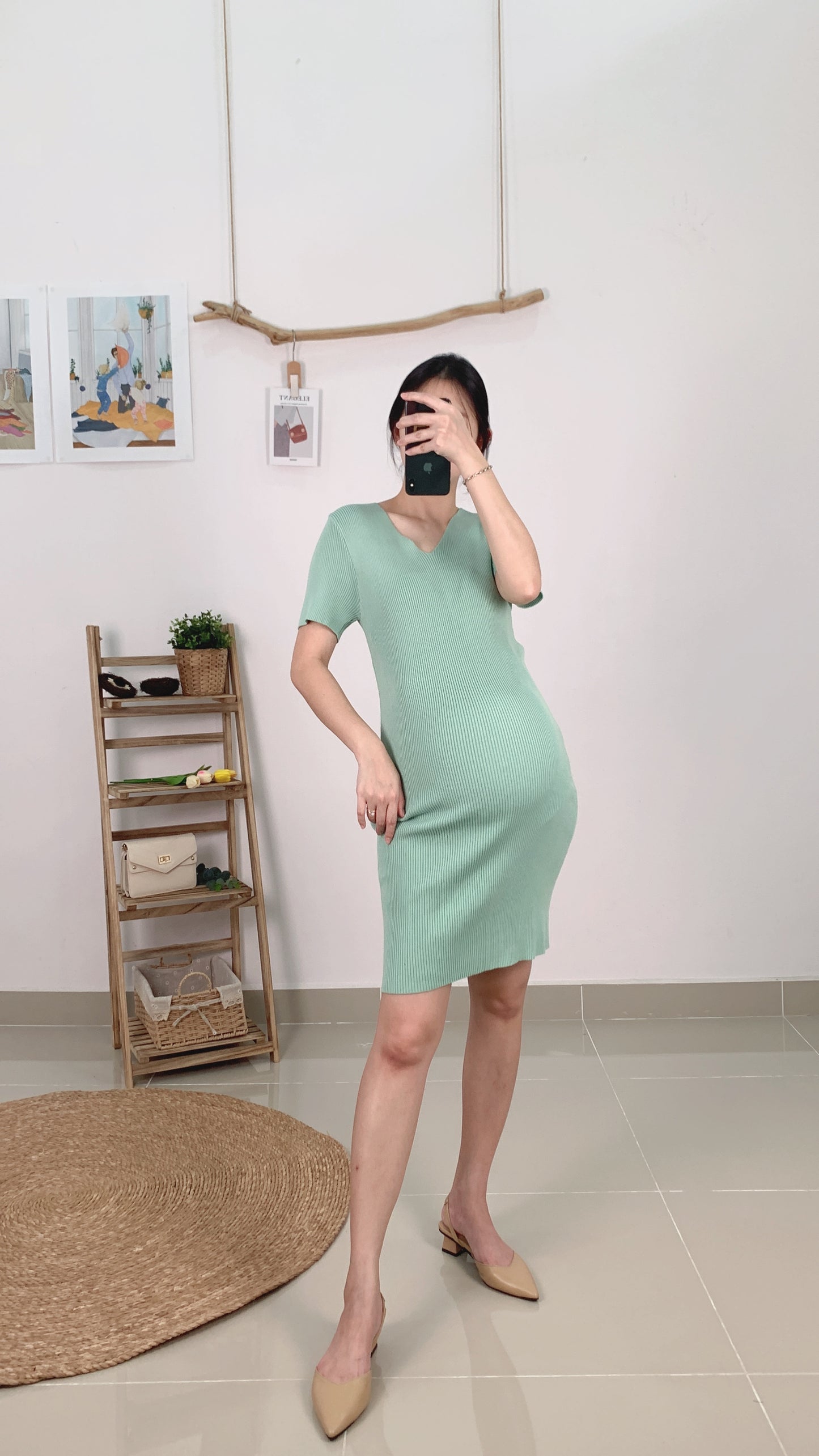 Elya V-Neck Knitted Dress