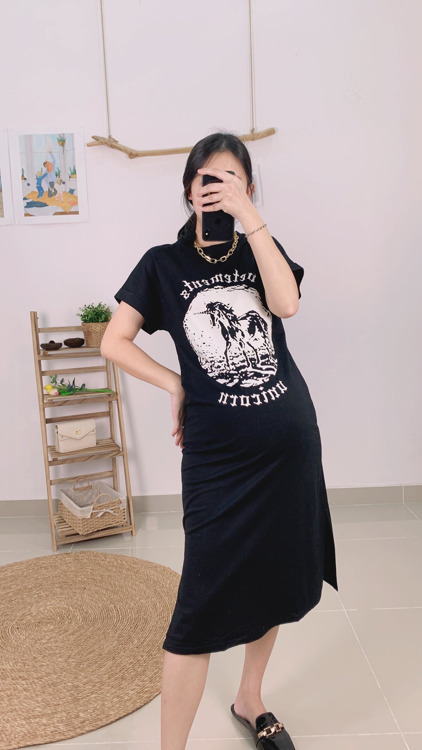 Azury Round Neck Tee-Dress