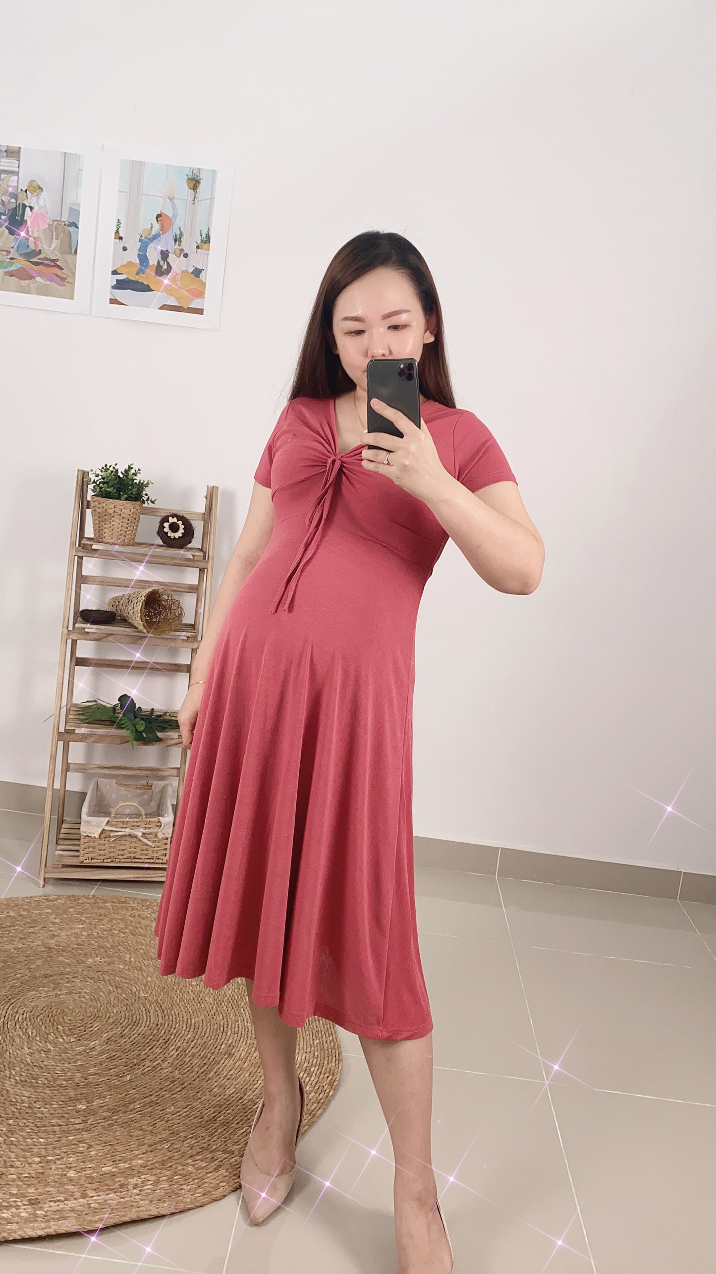 Bailey Dark V-Neck Stretchable Dress