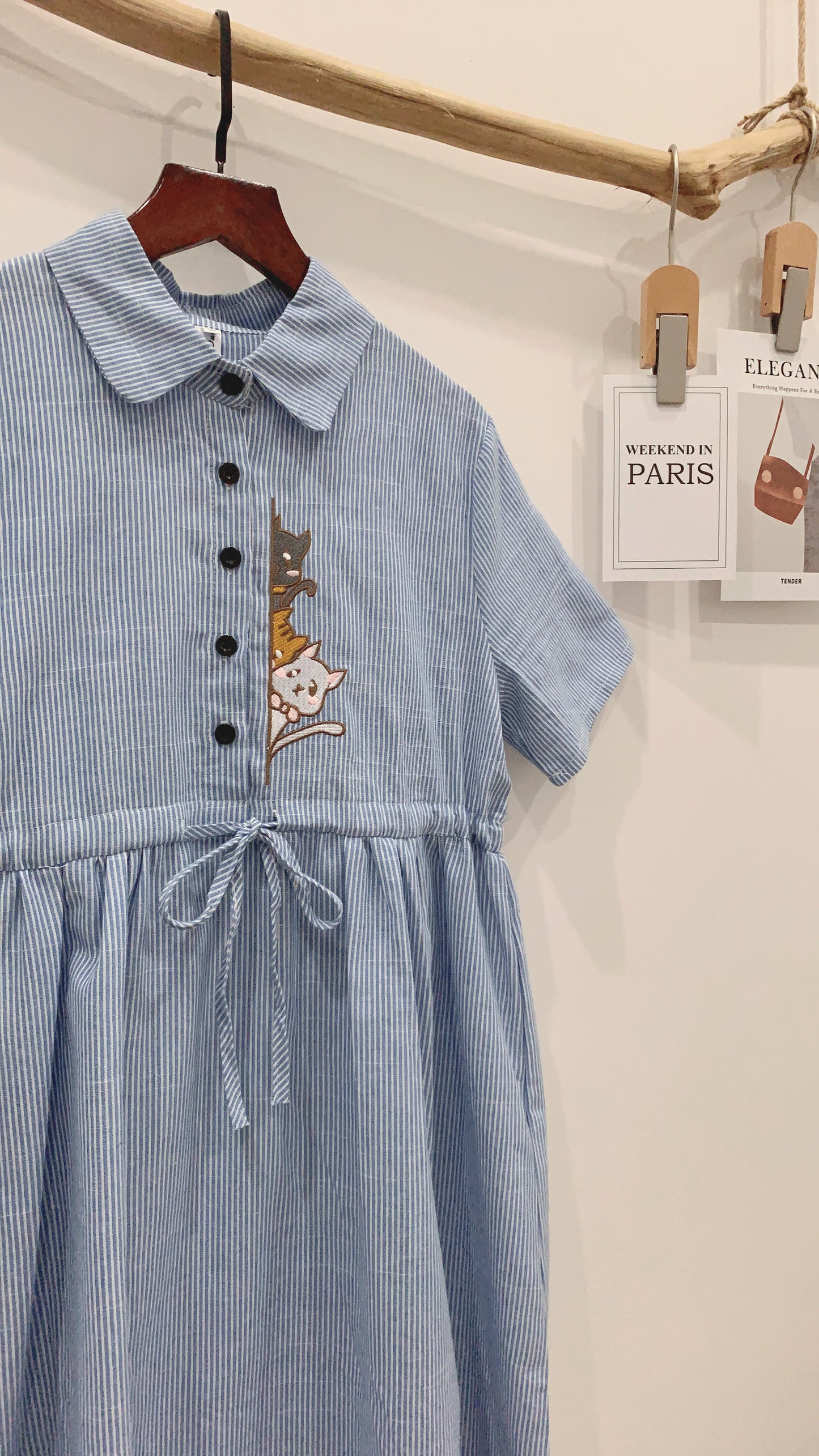 Weyzoe Kitten Blue Stripes Dress