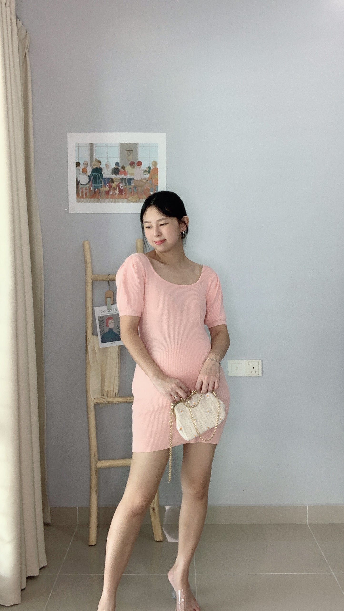 Mona Puffy Sleeved Knits Dress