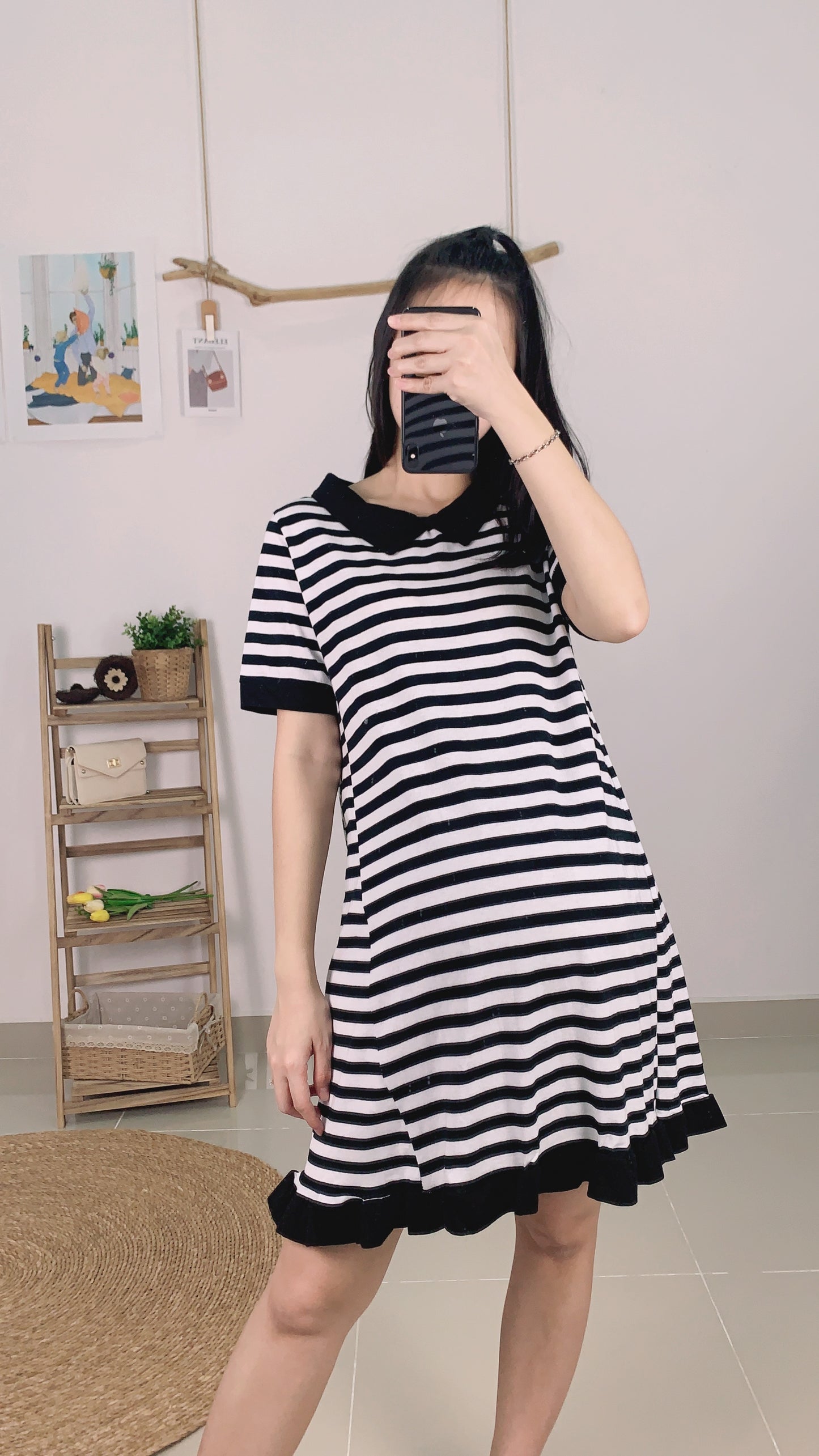 Millie Cotton Collared Stripes Dress