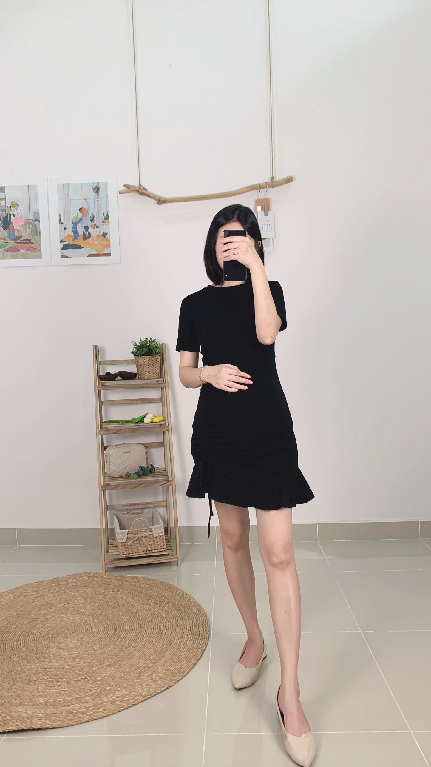 Basic Plain Short Sleeve Maternity Dress