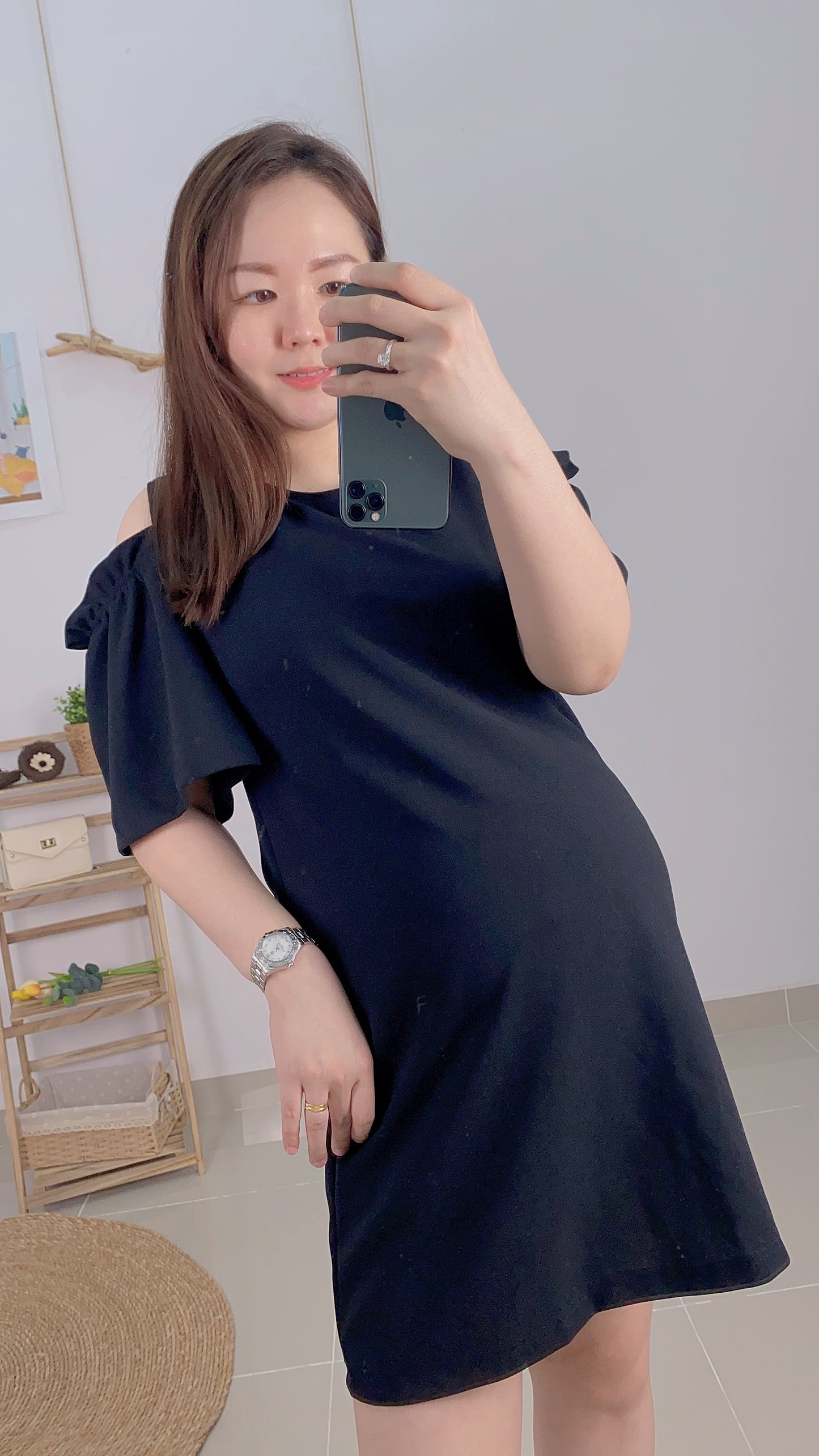 Odelia Chiffon Off Shoulder Dress