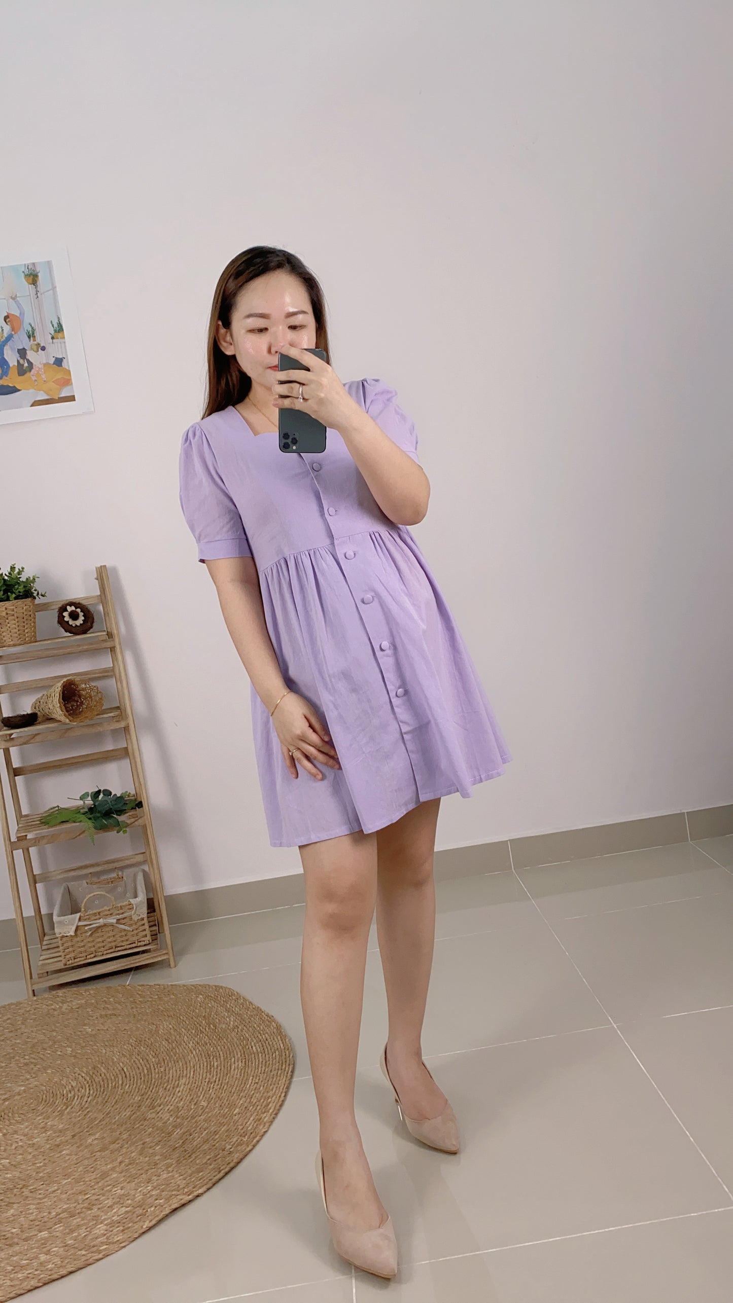 Sugar Square Collar Maternity Dress