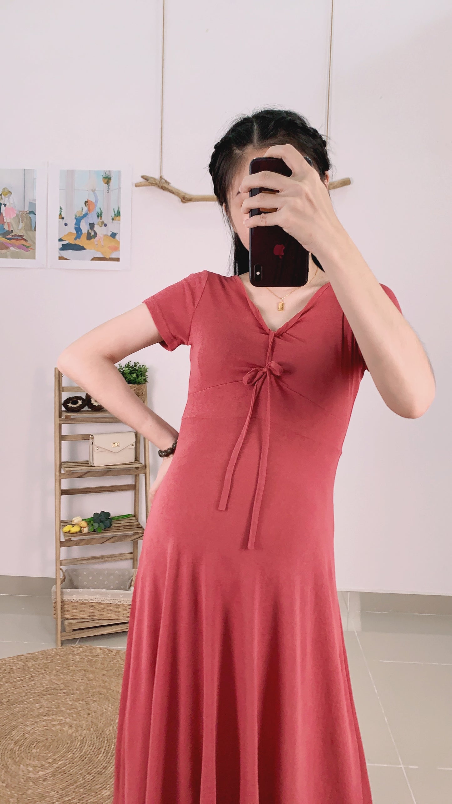 Bailey Dark V-Neck Stretchable Dress