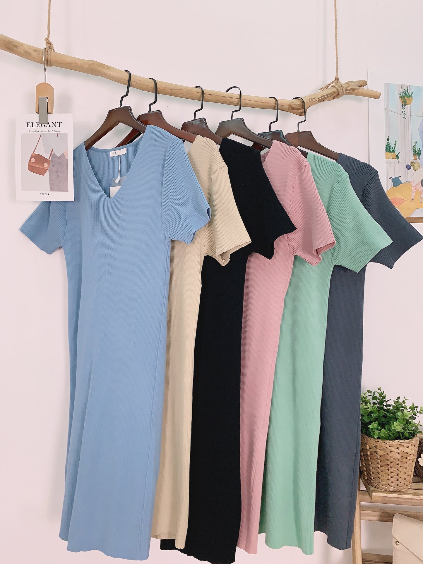 Elya V-Neck Knitted Dress