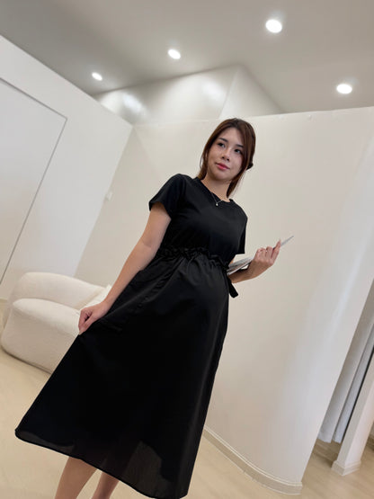 Zoyya Drawstring Pocket Flare Dress