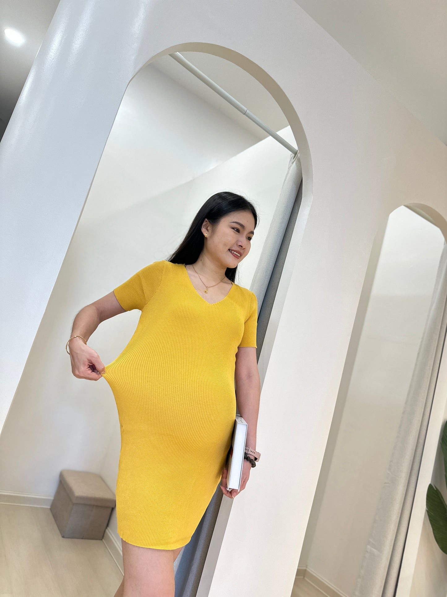 Elya V-Neck Knitted Dress