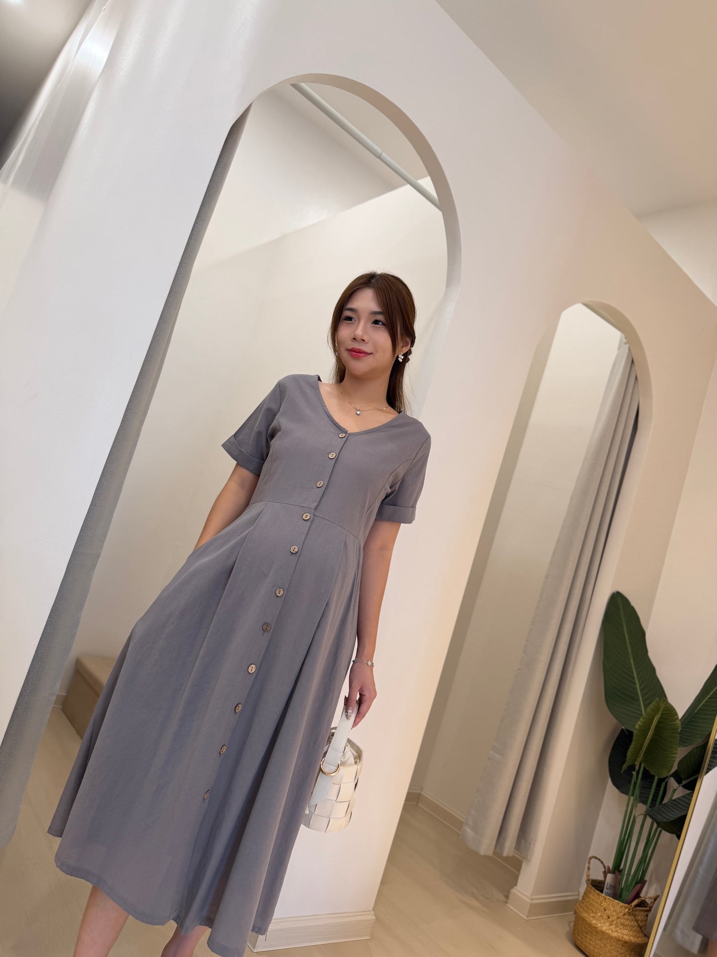 Zenna Flow Button Dress