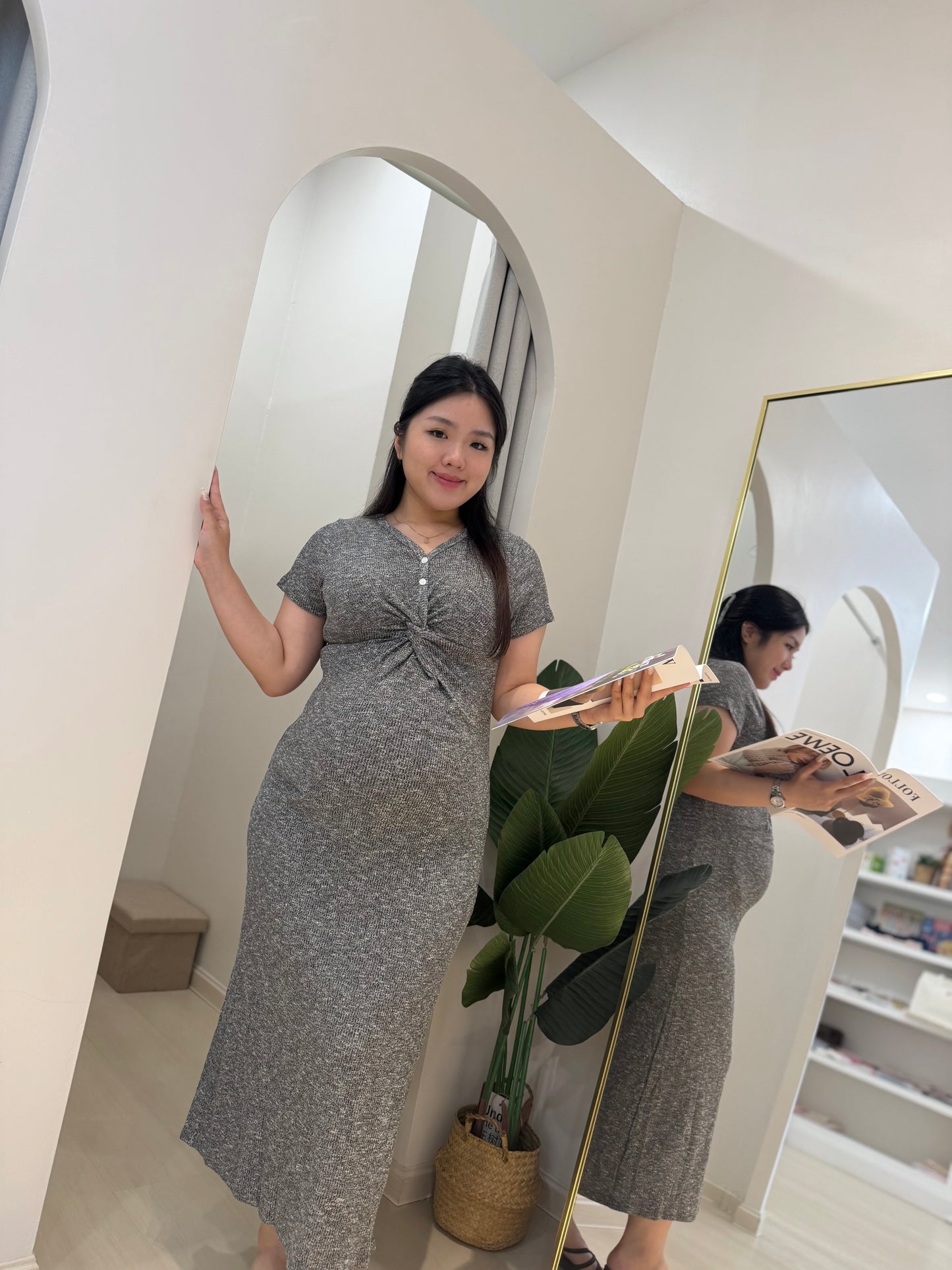 Aylin Twist Knit Maxi Dress