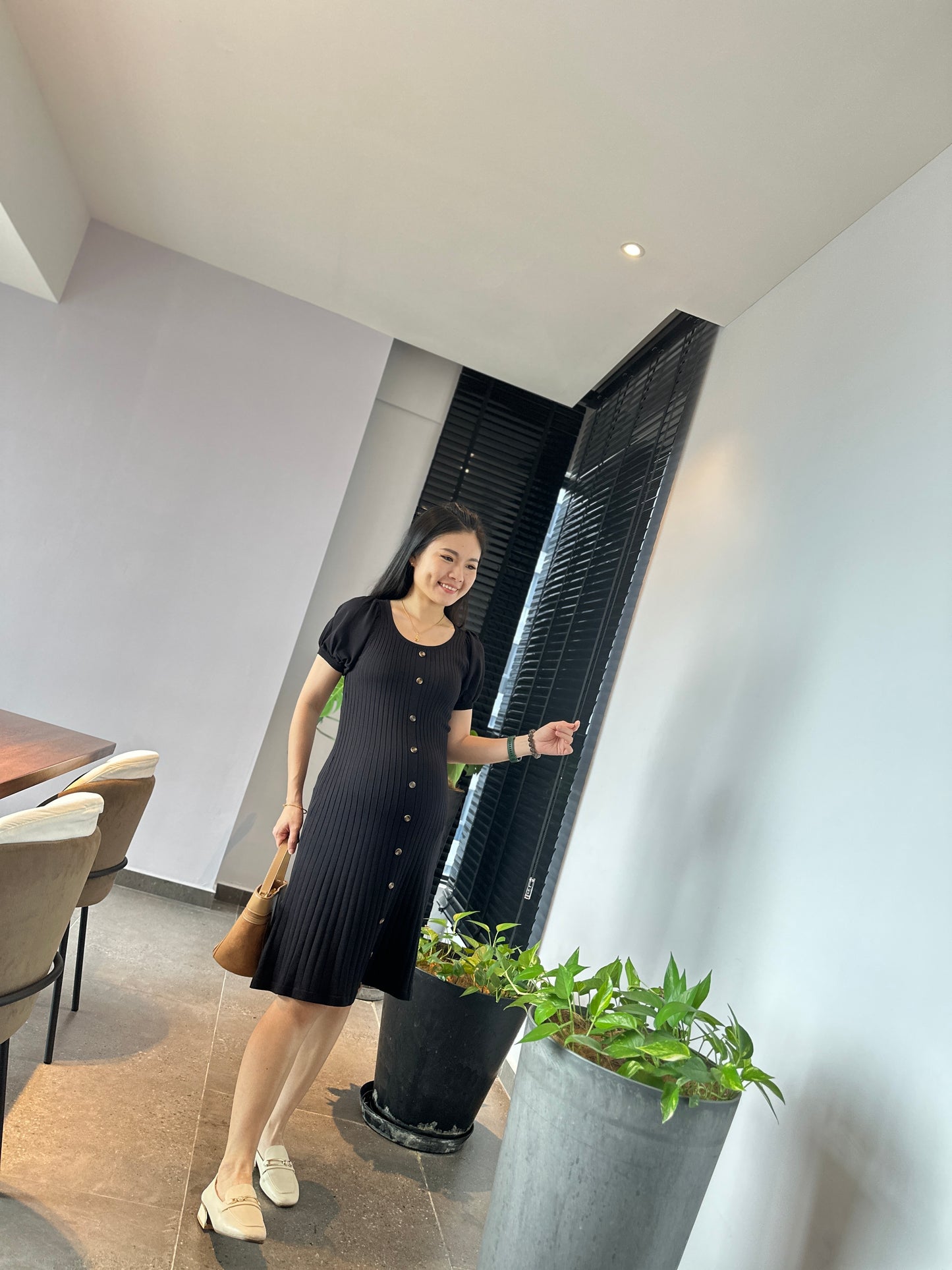 Veanna Black Knits Dress