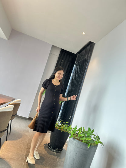 Veanna Black Knits Dress